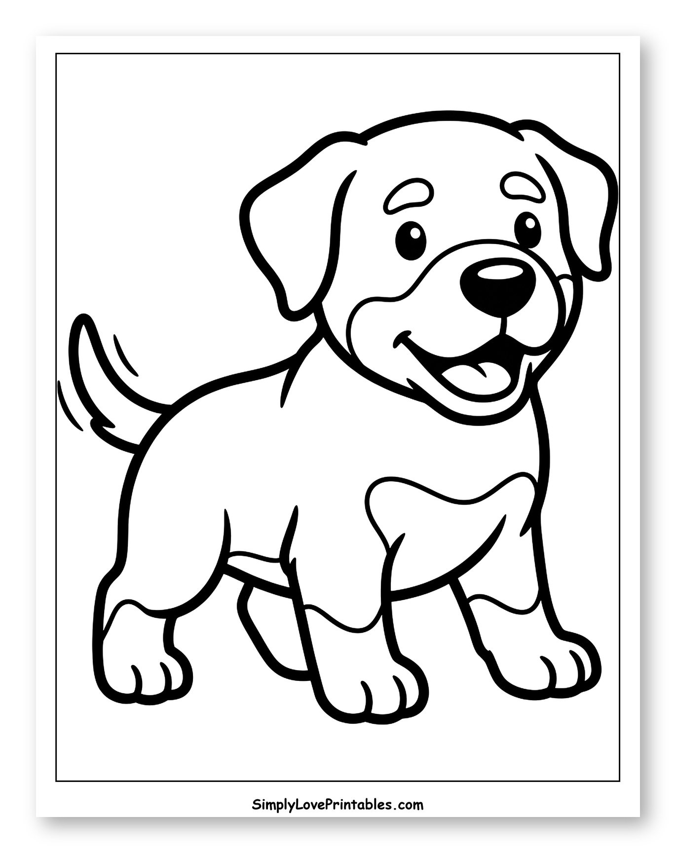 Happy Little Rottweiler Puppy Wagging Tail