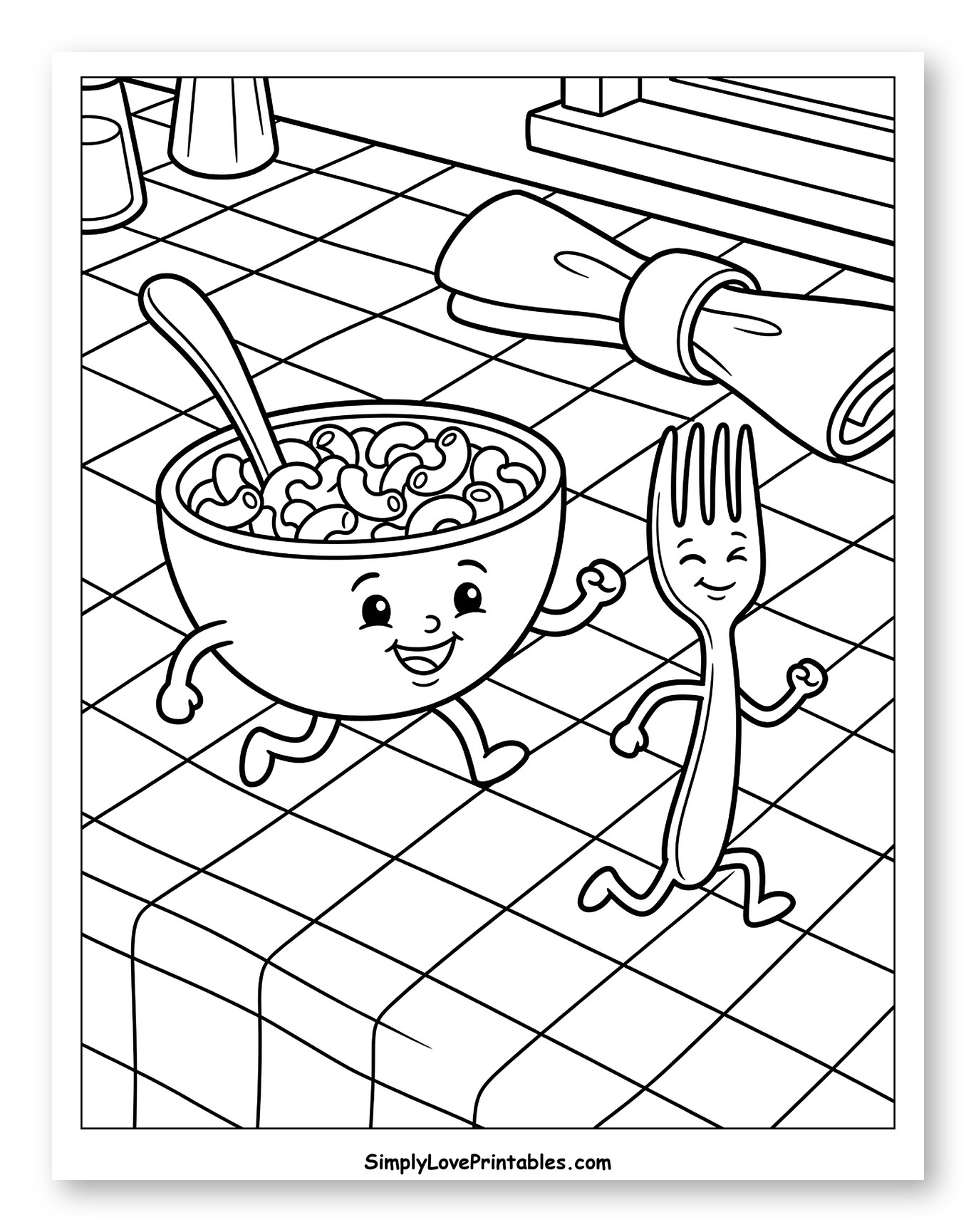 Happy Mac and Cheese with a Running Fork
