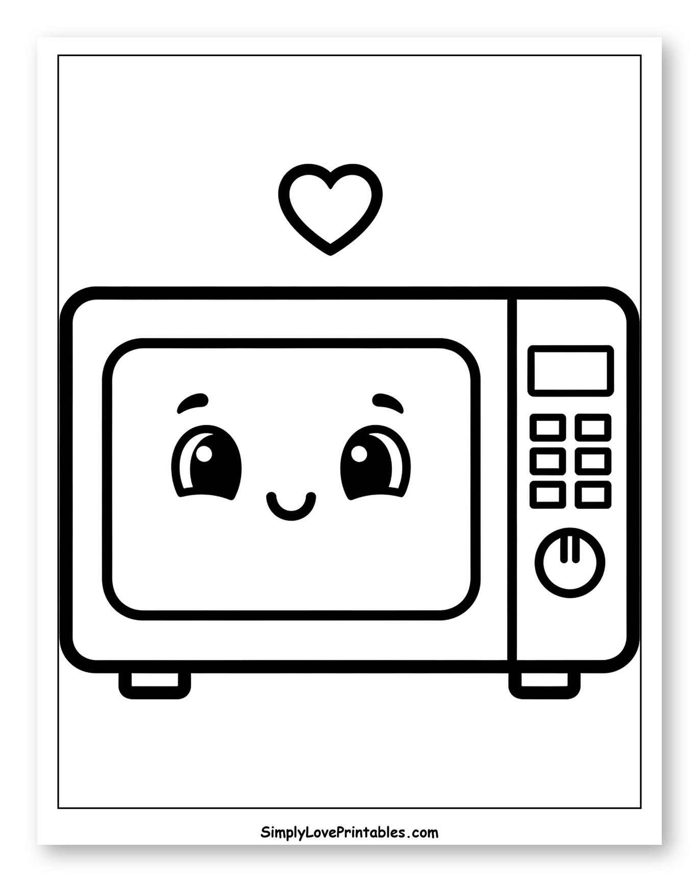 Happy Microwave with a Floating Heart