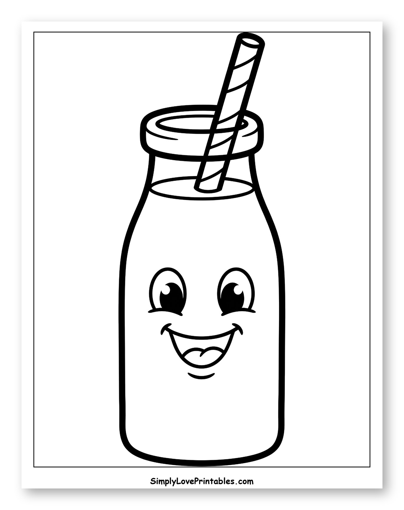 Happy Milk Bottle with Straw