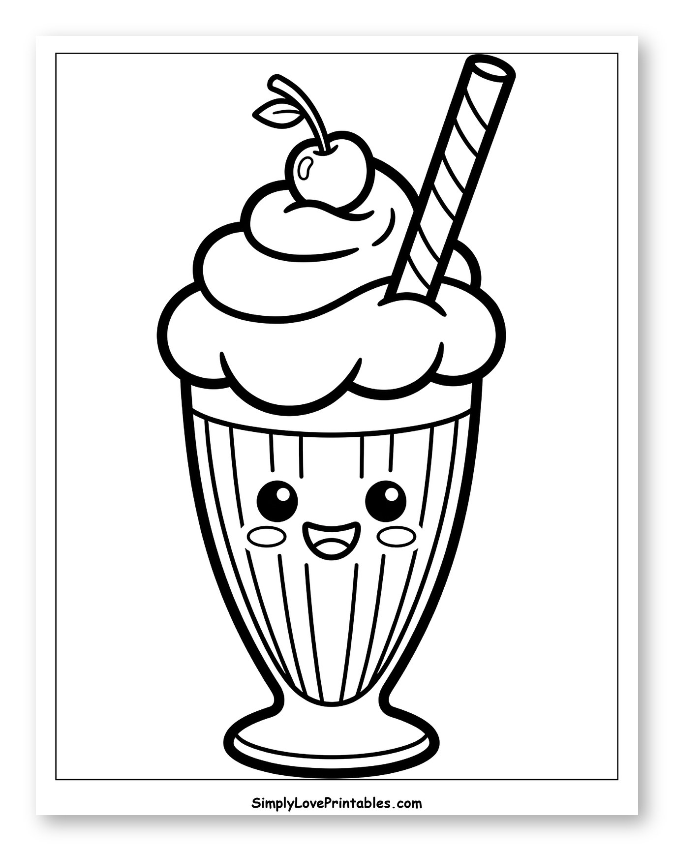 Happy Milkshake with Whipped Cream Topping