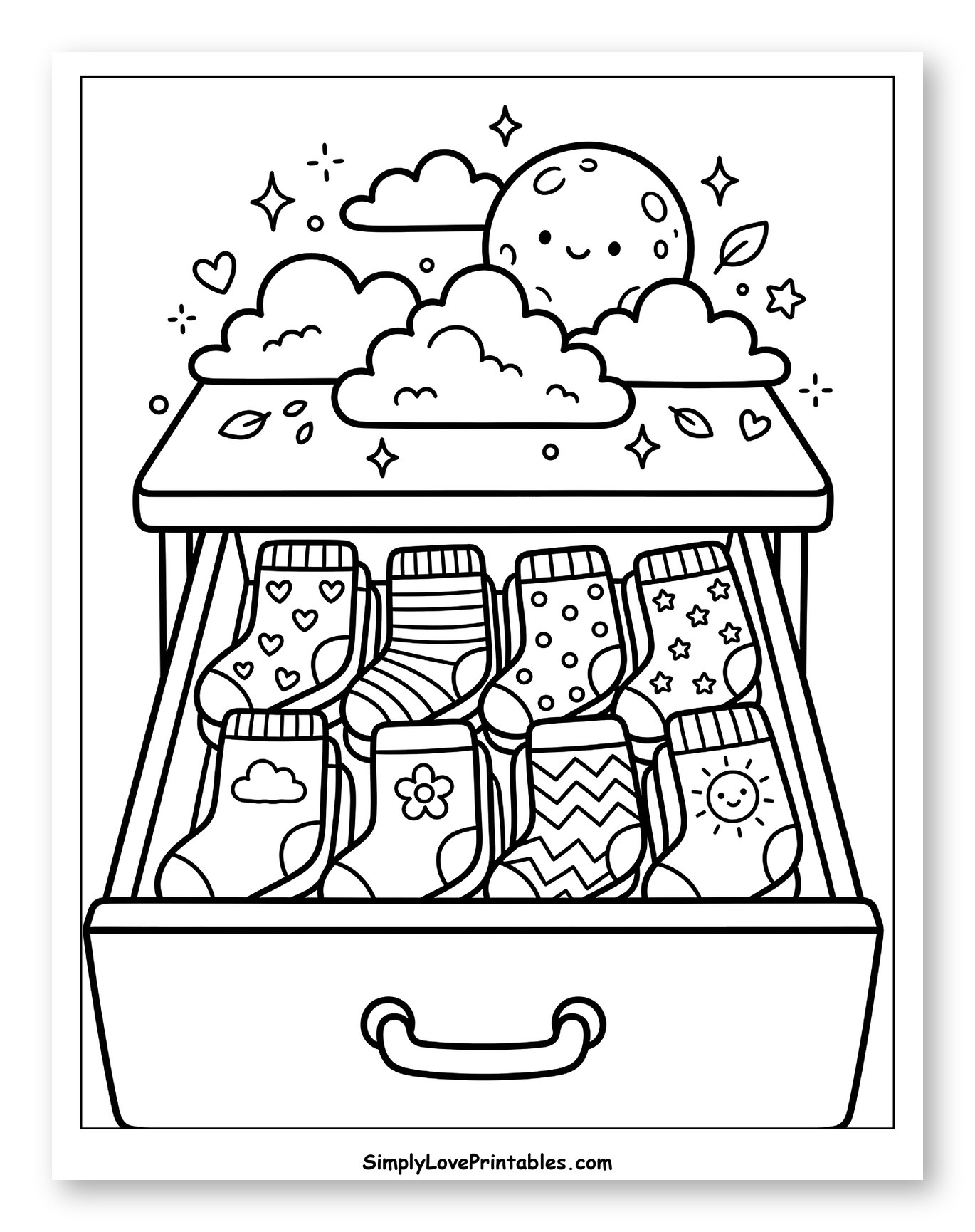 Happy Moon Over a Drawer of Socks