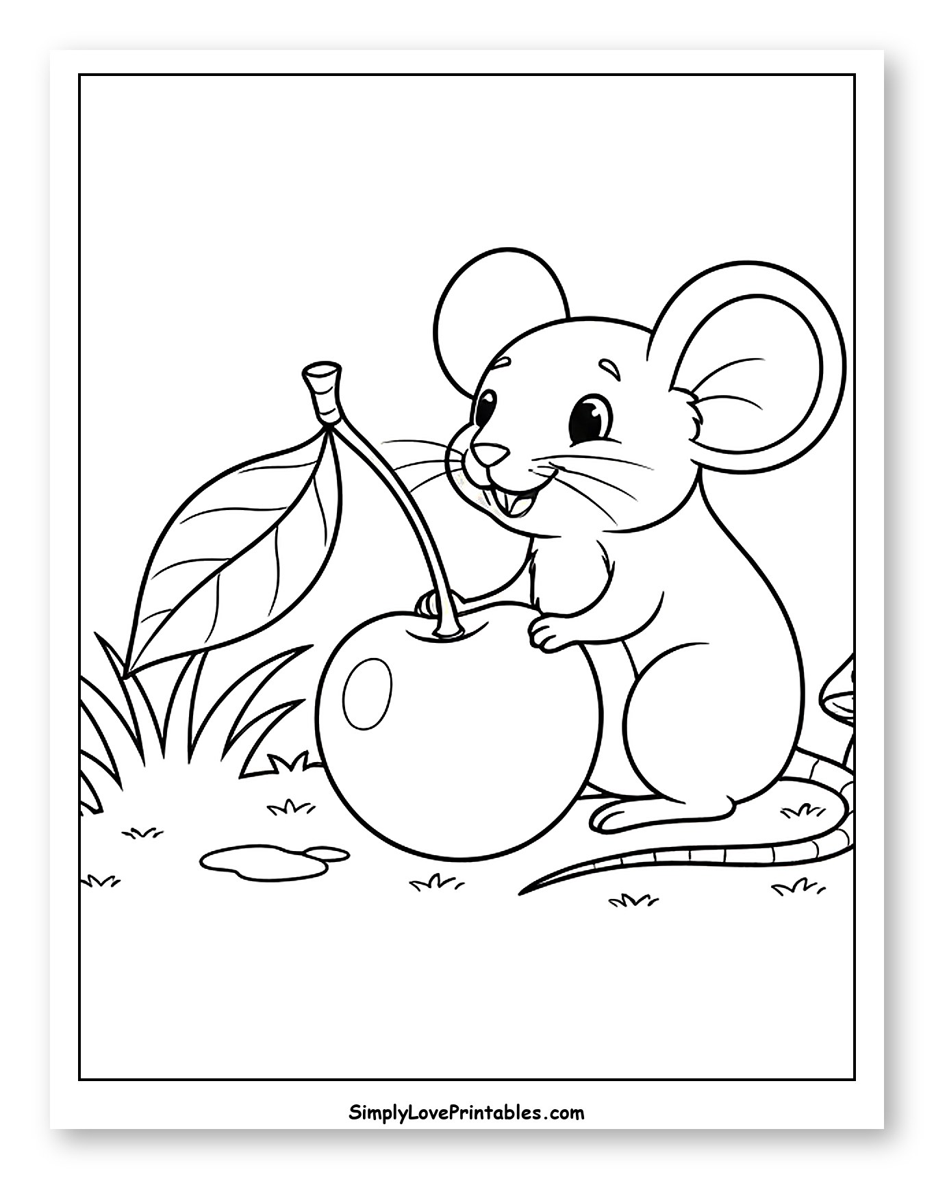 Happy Mouse with a Big Cherry
