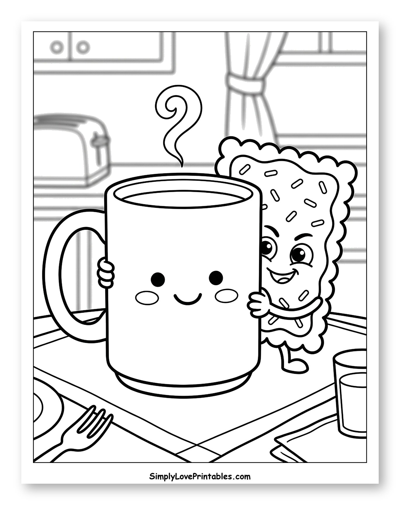 Happy Mug and Pop Tart Breakfast Friends
