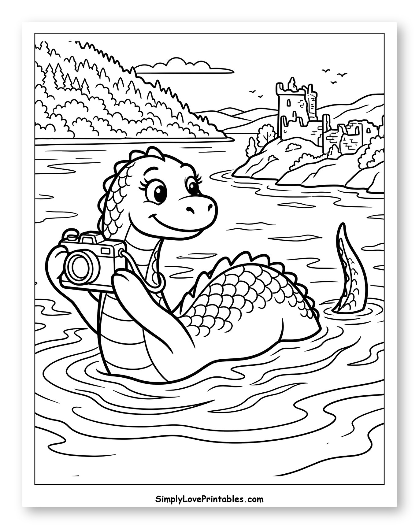 Happy Nessie Photographing a Castle