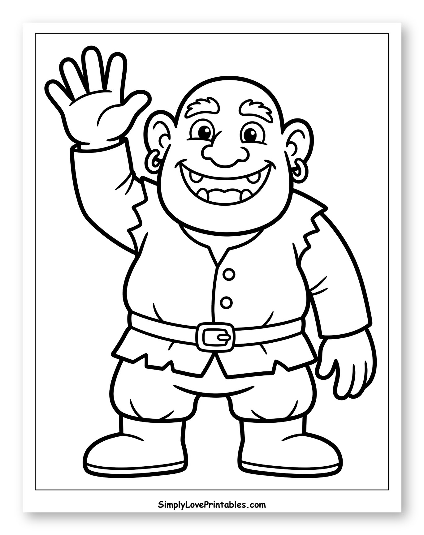 Happy Ogre Waving Hello