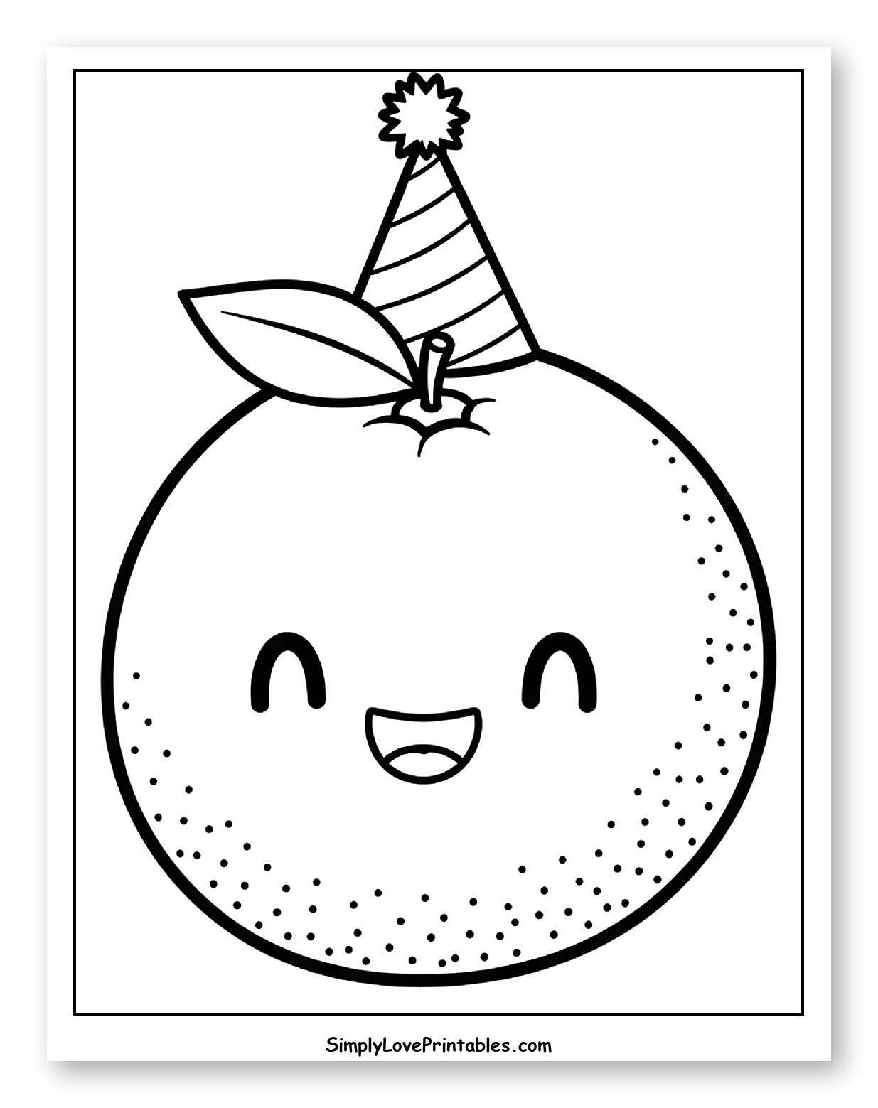 Happy Orange with a Party Hat