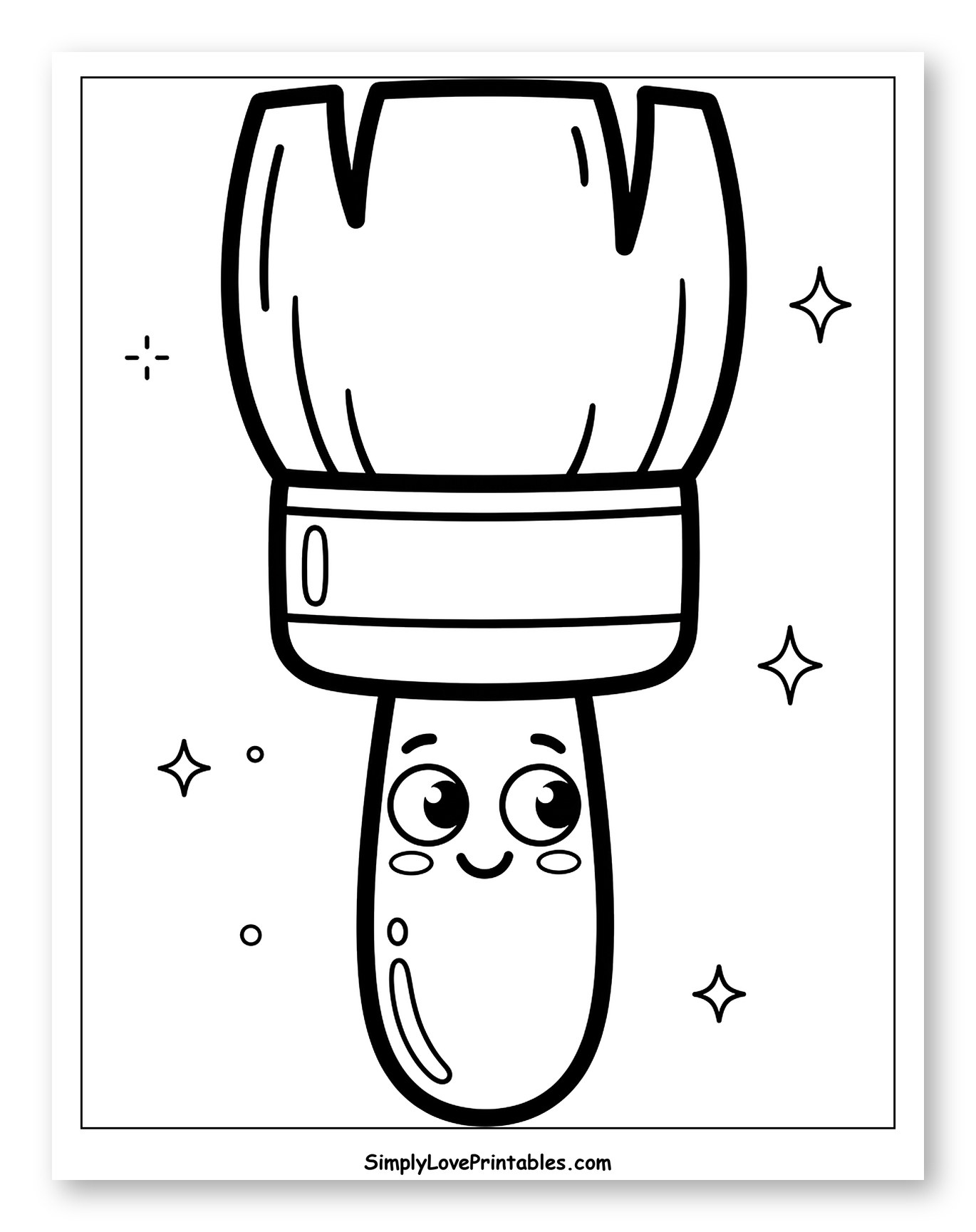 Happy Paintbrush with Sparkles