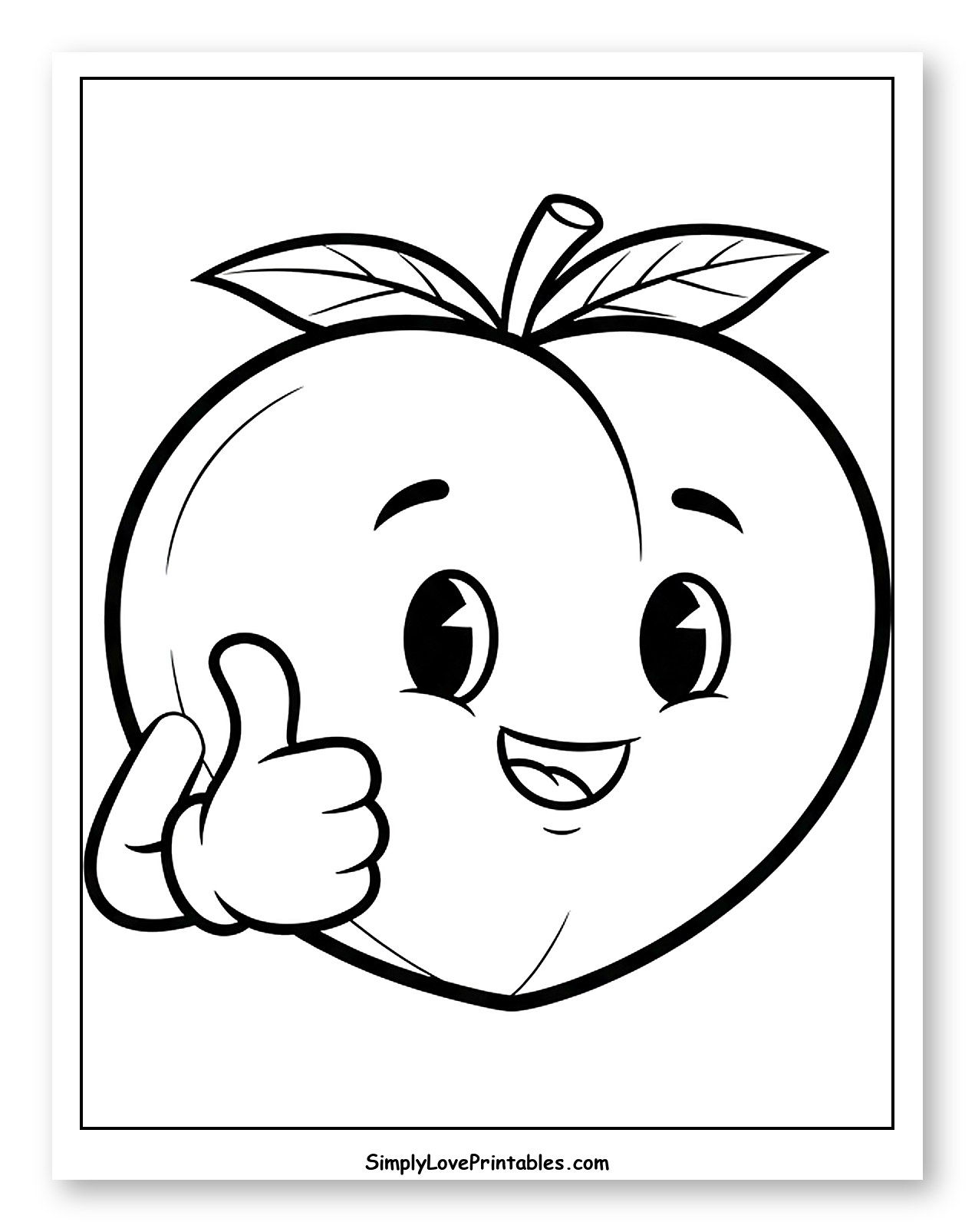Happy Peach Giving Thumbs Up