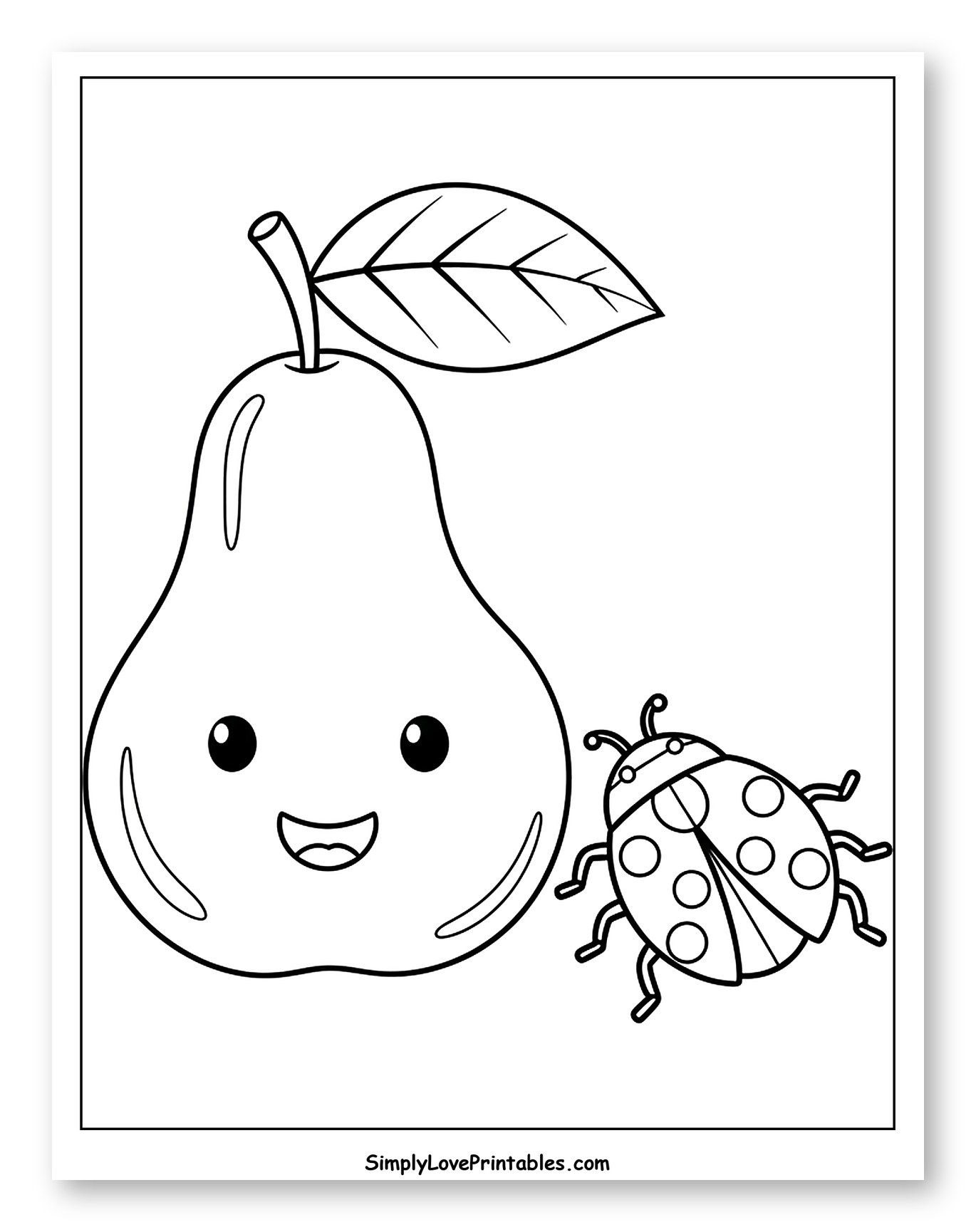 Happy Pear and Cute Ladybug