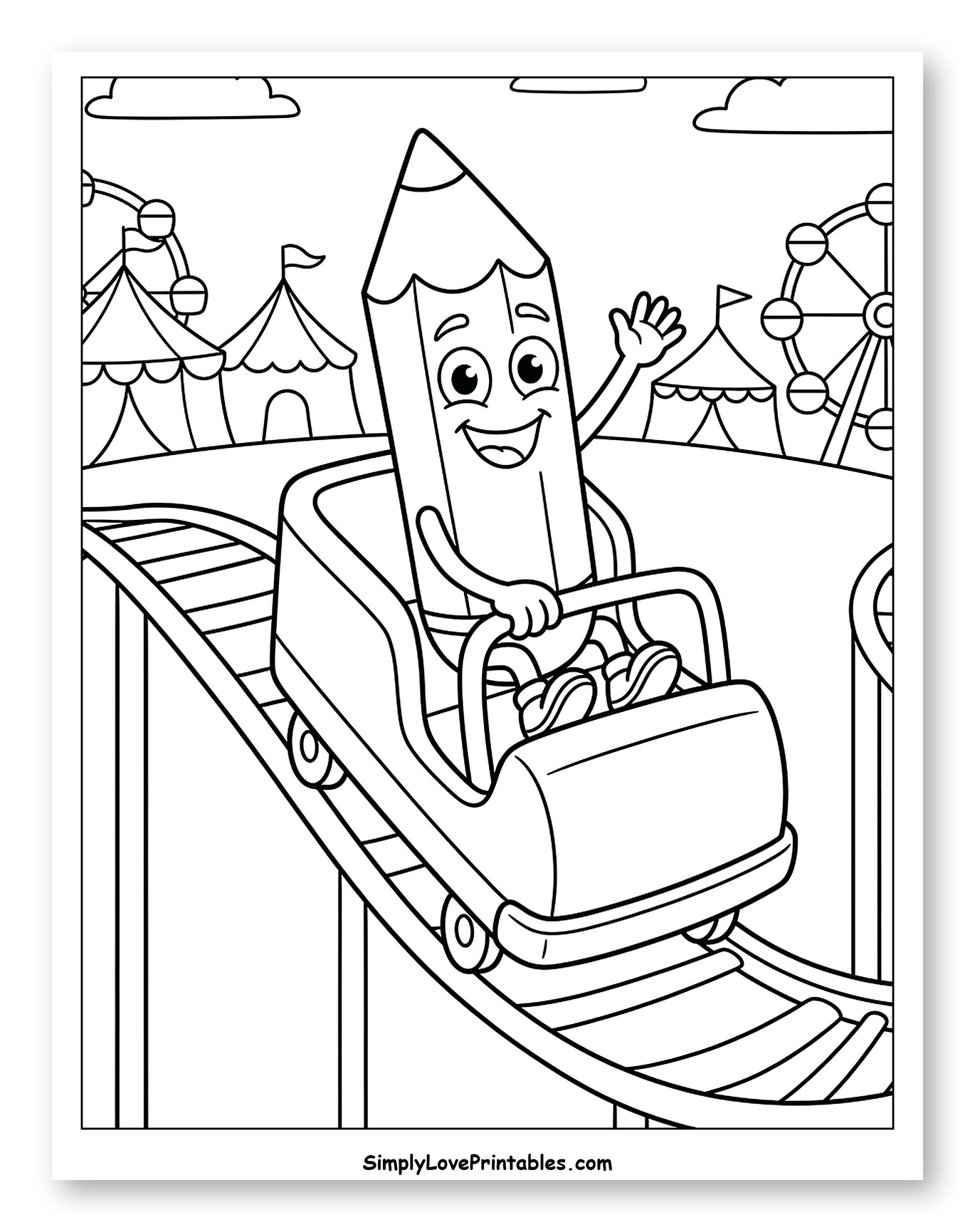 Happy Pencil on a Roller Coaster