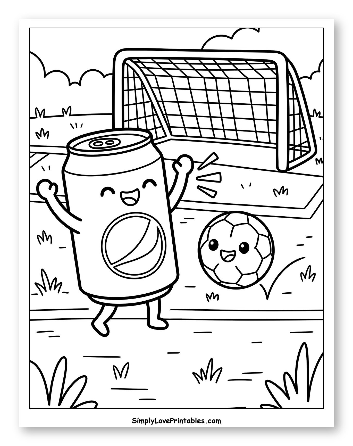 Happy Pepsi Can and Soccer Ball