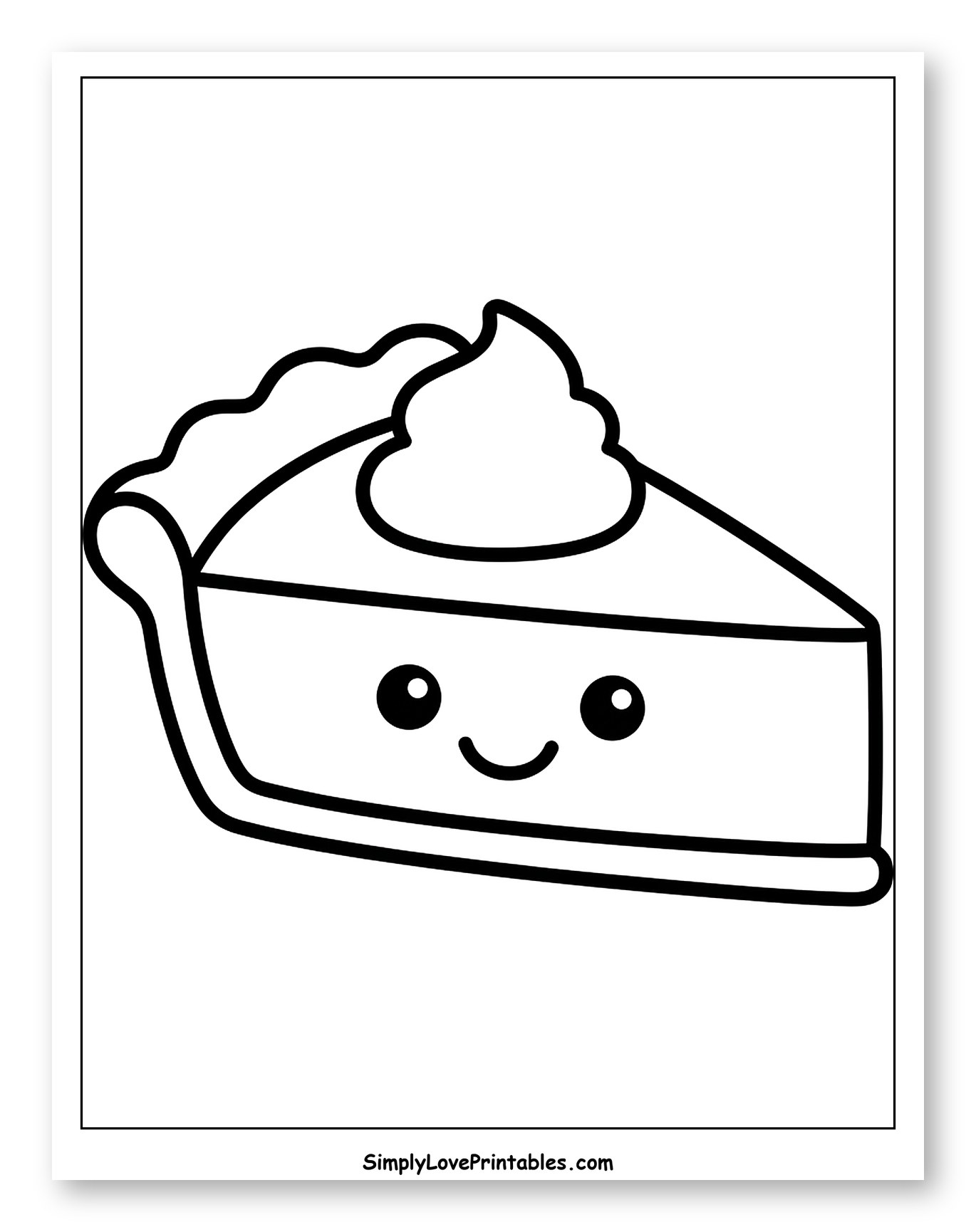 Happy Pie Slice with Whipped Cream