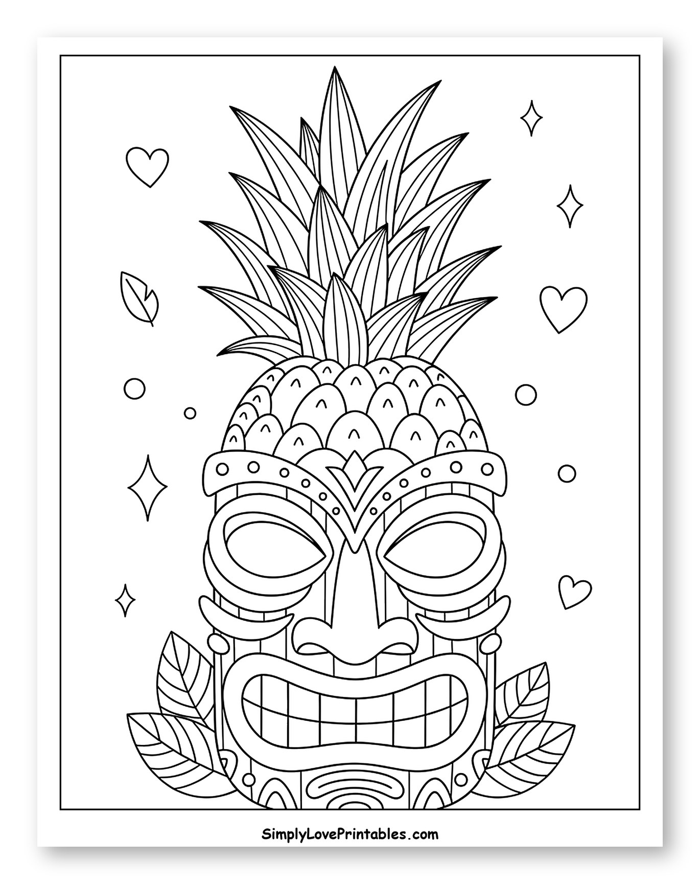 Happy Pineapple Tiki Mask Design