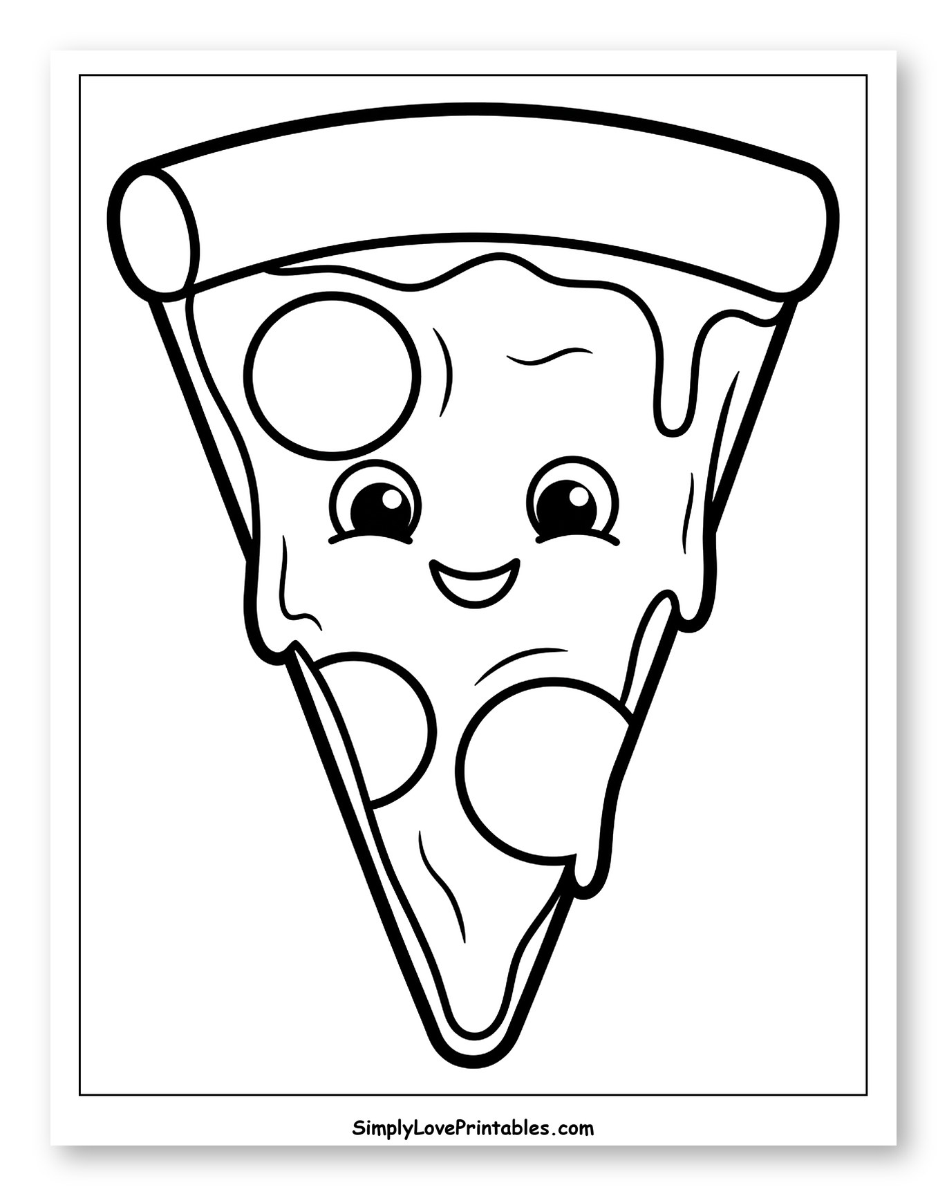Happy Pizza Slice with Melting Cheese