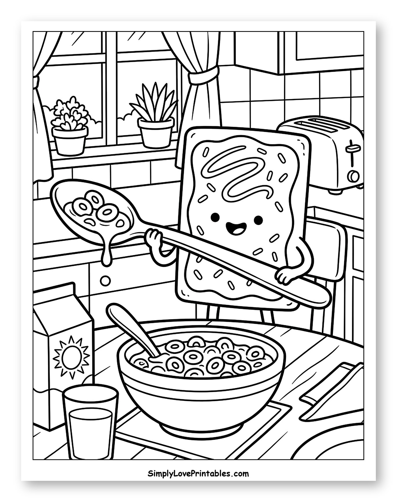 Happy Pop Tart with Cereal Breakfast