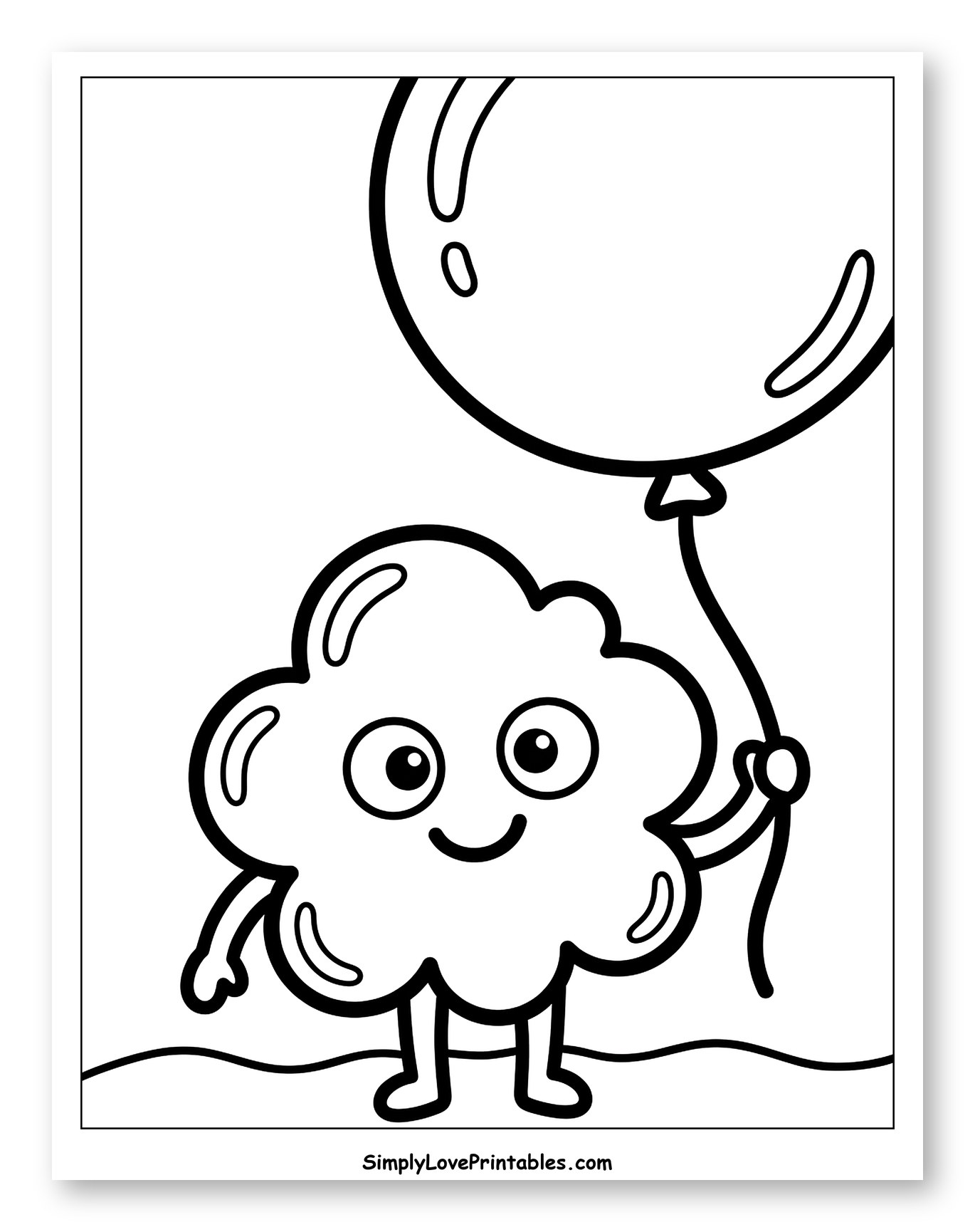Happy Popcorn Character Holding a Balloon