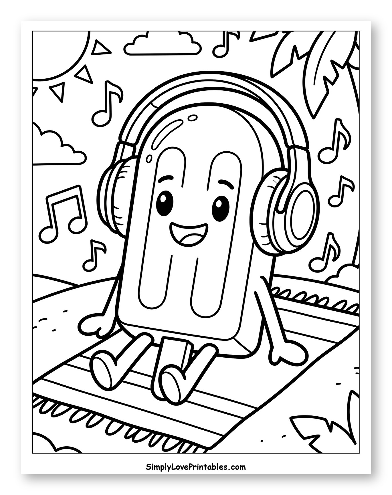 Happy Popsicle Listening to Music on the Beach