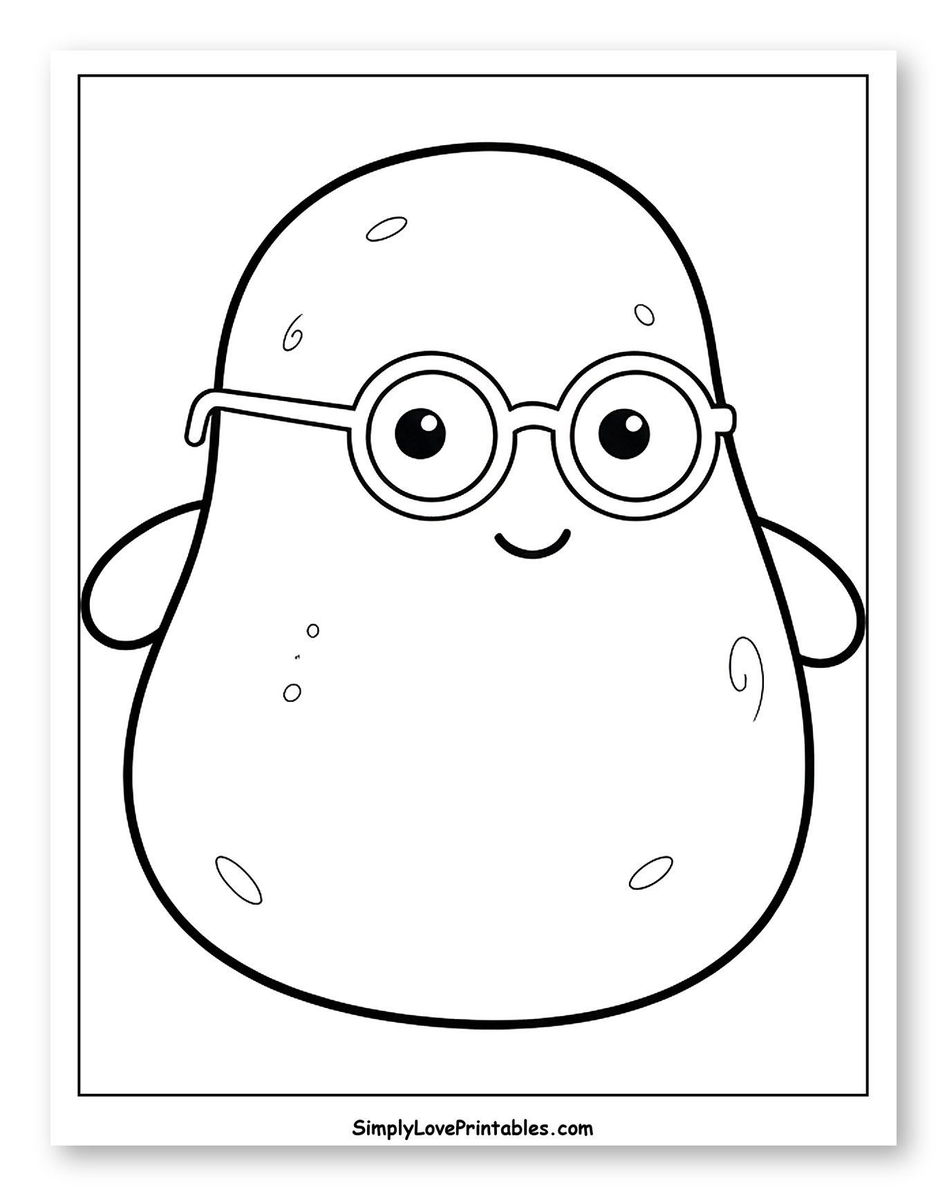 Happy Potato Character with Glasses