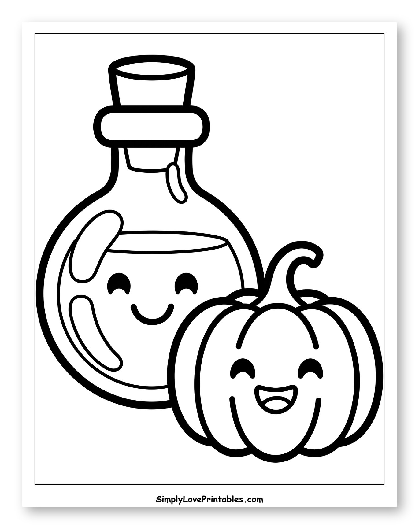 Happy Potion Bottle and Pumpkin