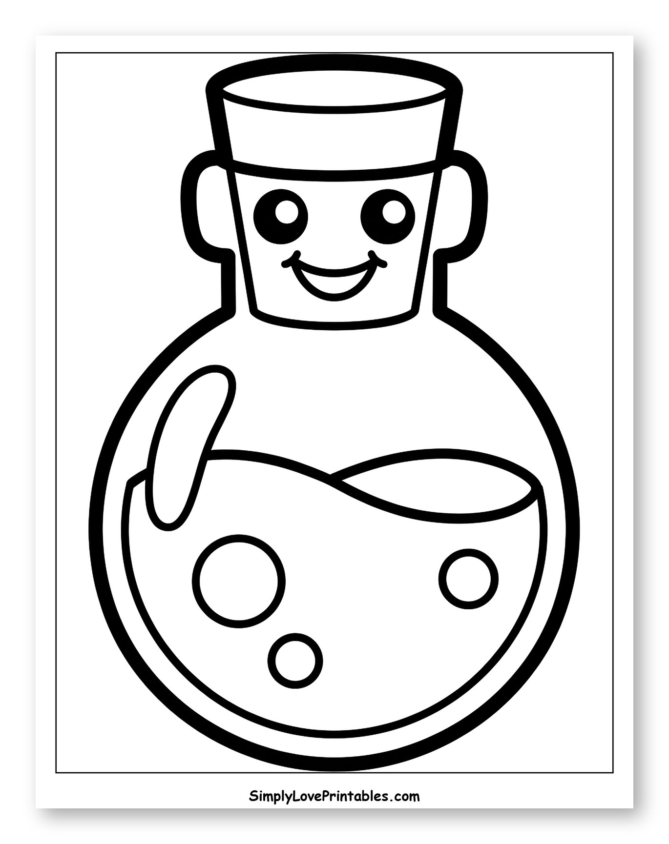 Happy Potion Bottle with Bubbling Liquid