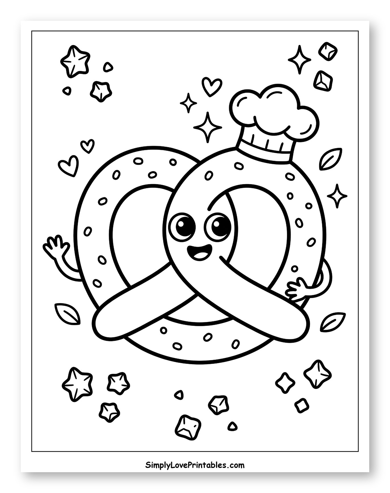Happy Pretzel Wearing a Chef Hat