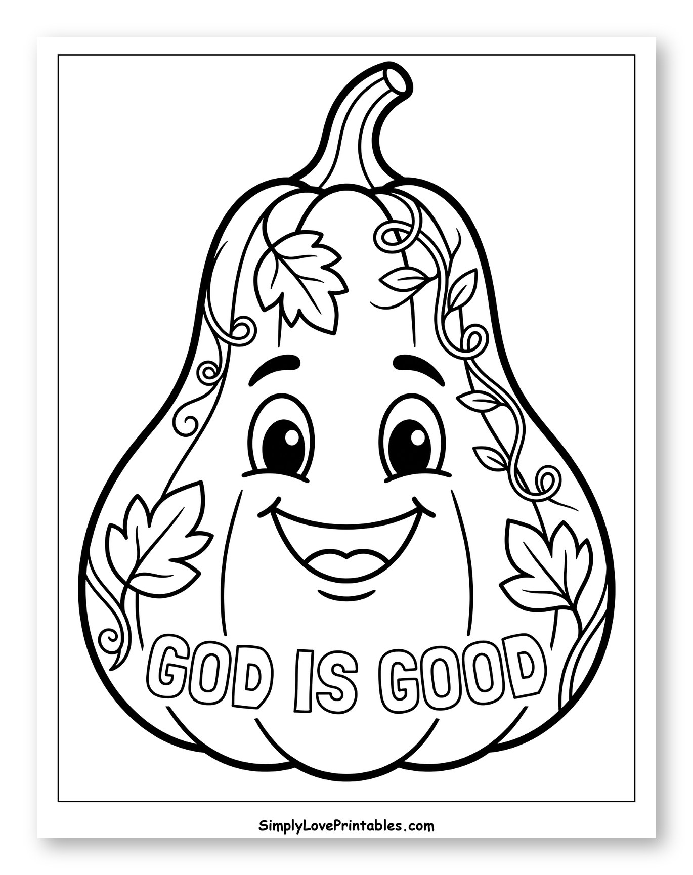 Happy Pumpkin with 'God is Good' Message