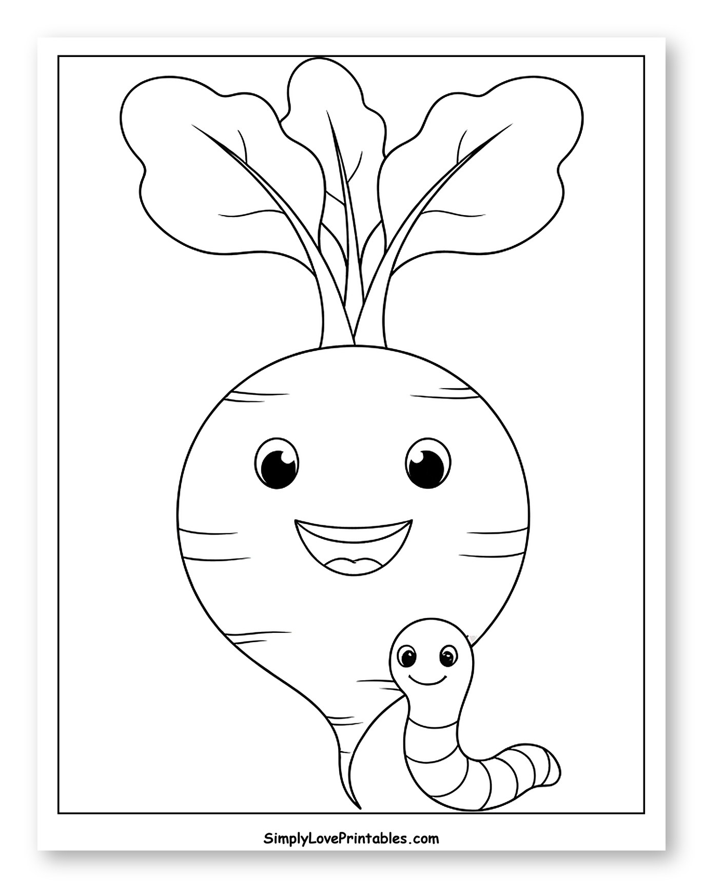 Happy Radish with a Friendly Worm
