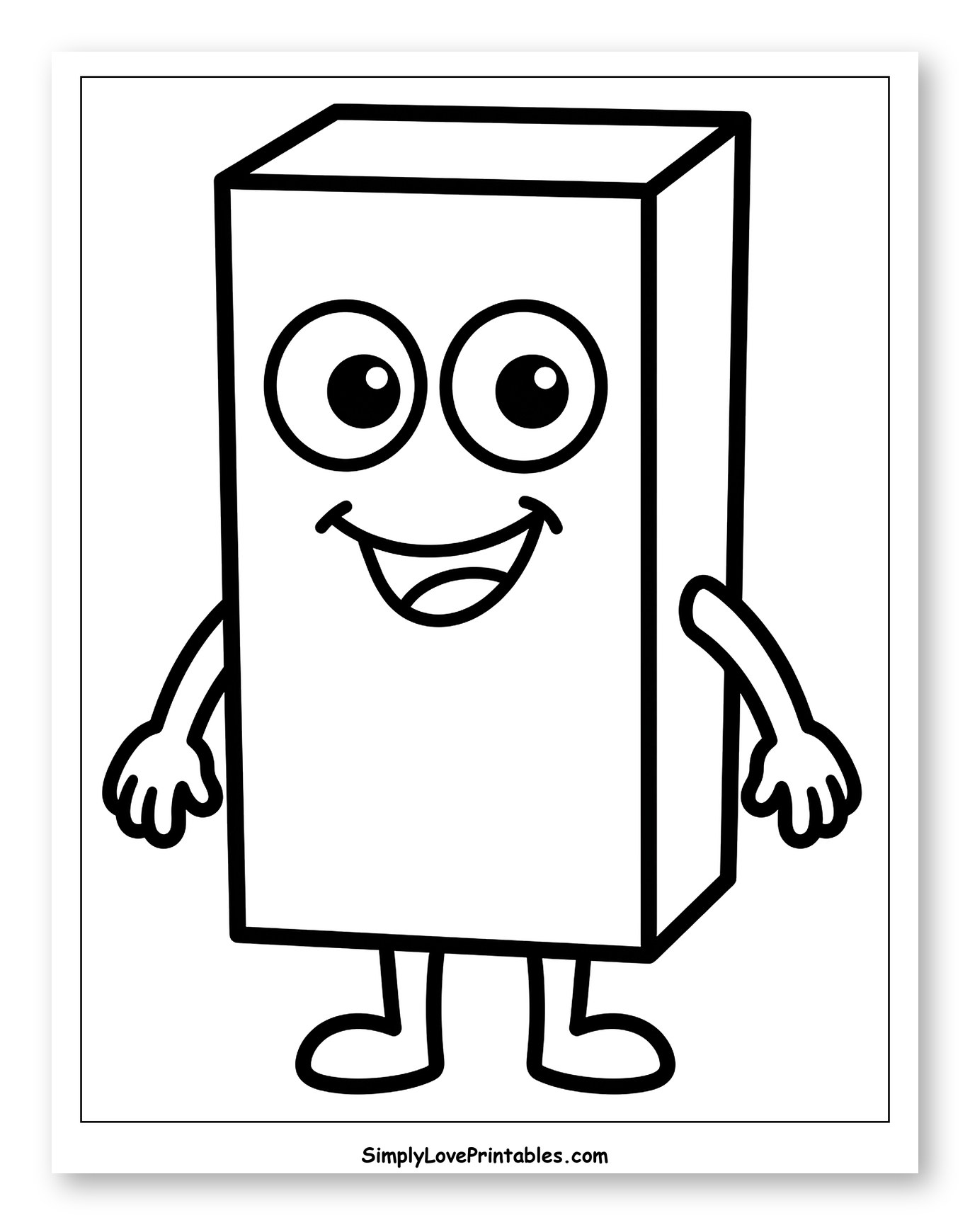 Happy Rectangular Box with Arms and Legs