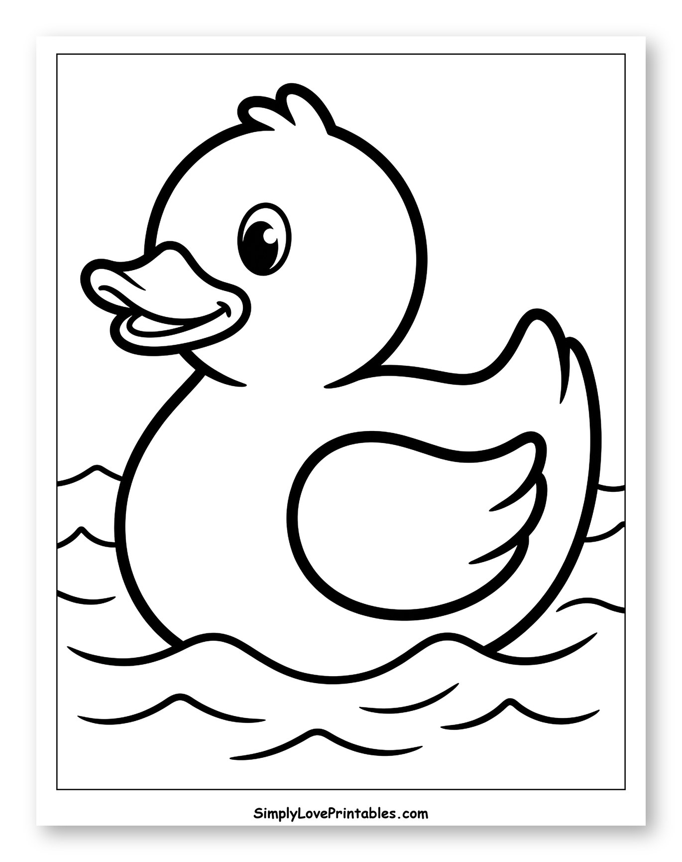 Happy Rubber Duck Floating in Water