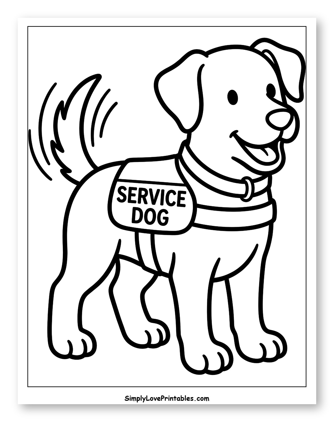 Happy Service Dog Wagging Tail