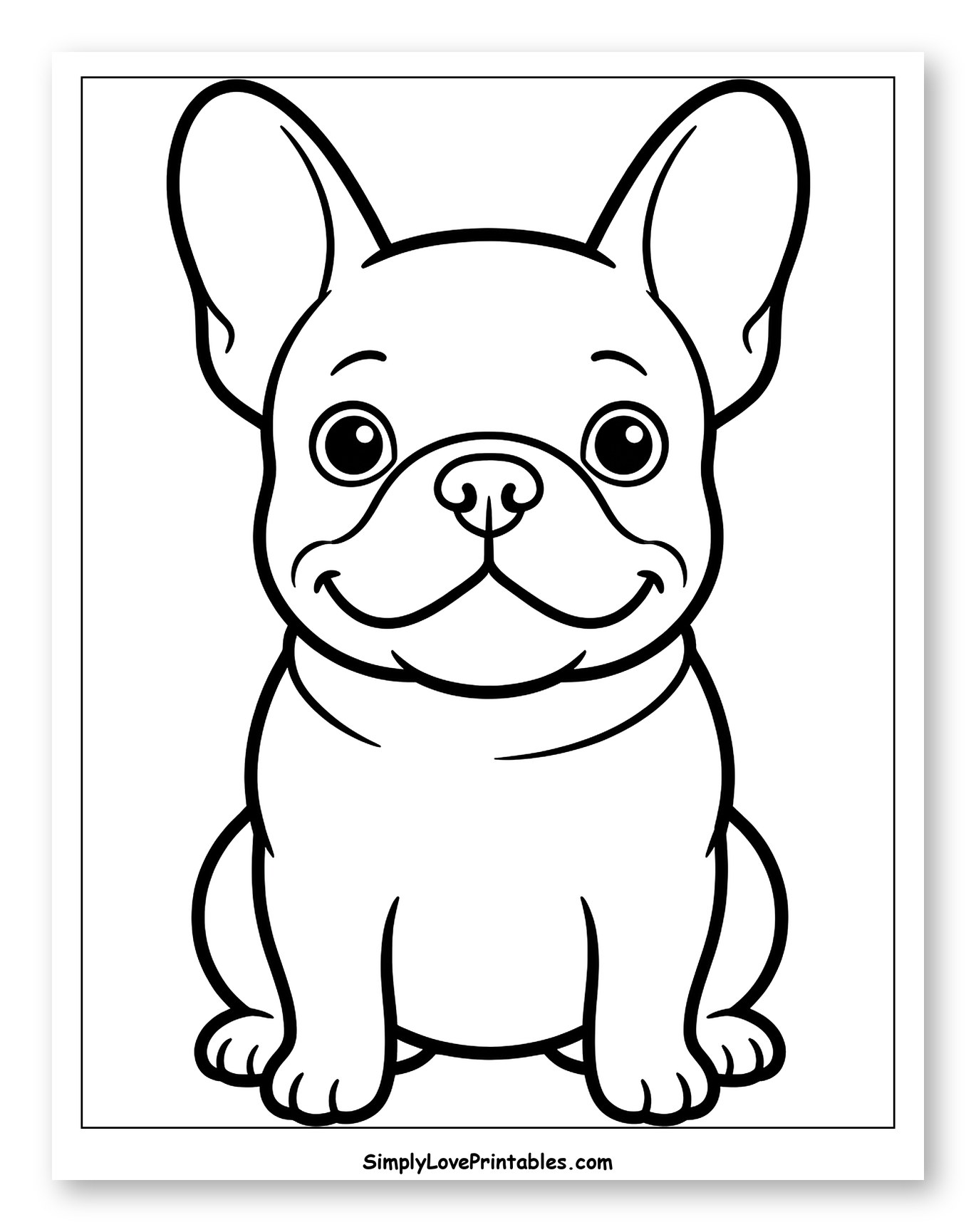 Happy Sitting French Bulldog Puppy