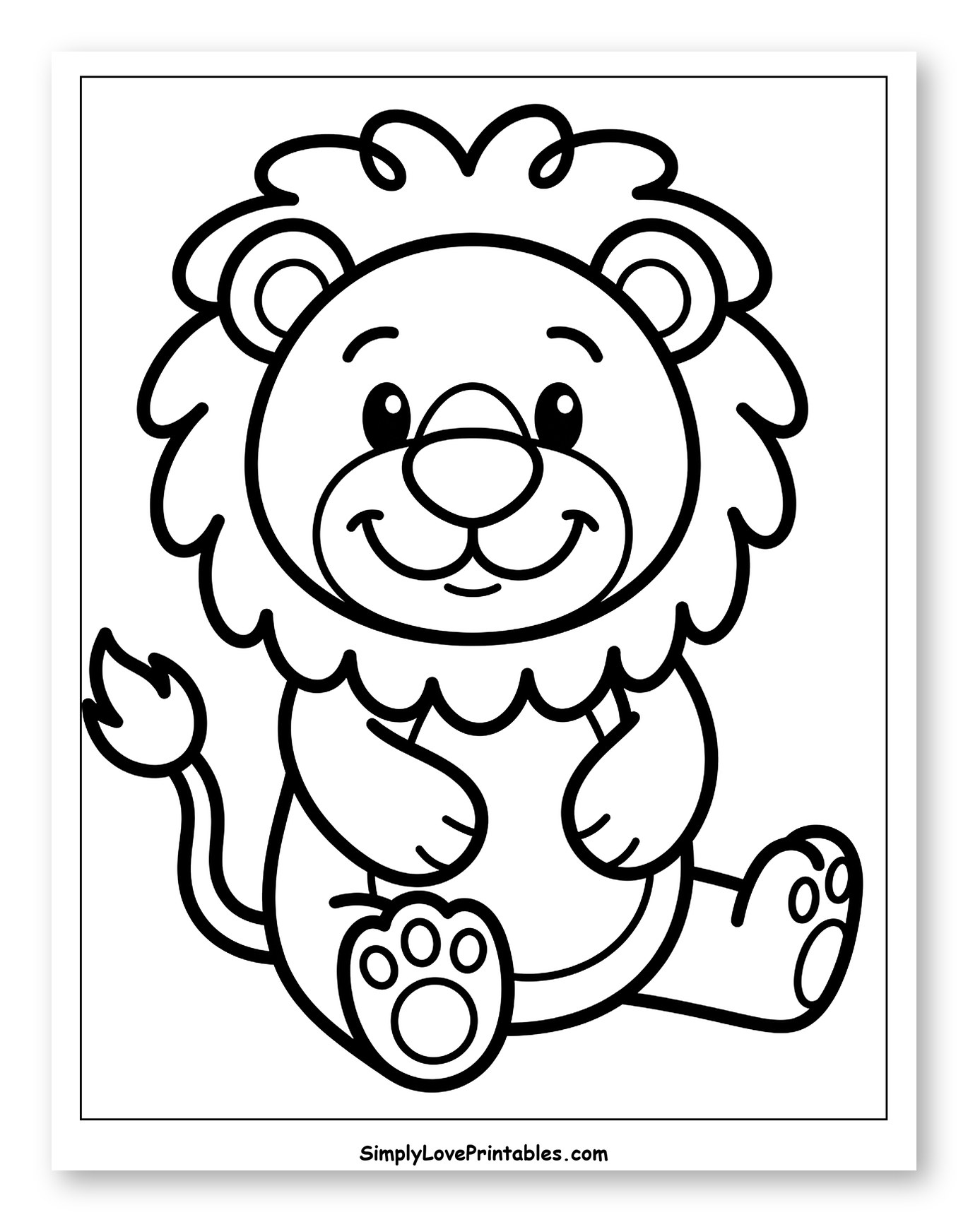 Happy Sitting Stuffed Lion