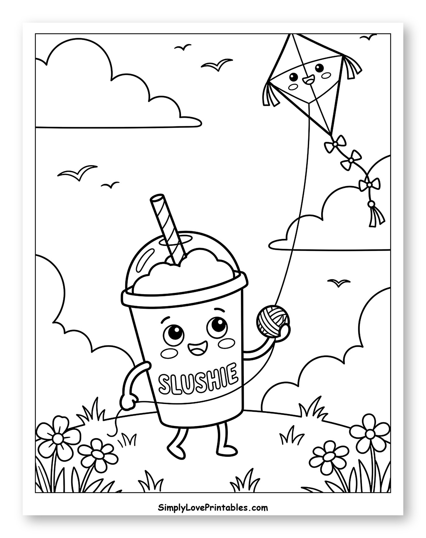 Happy Slushie Flying Kite on a Sunny Day