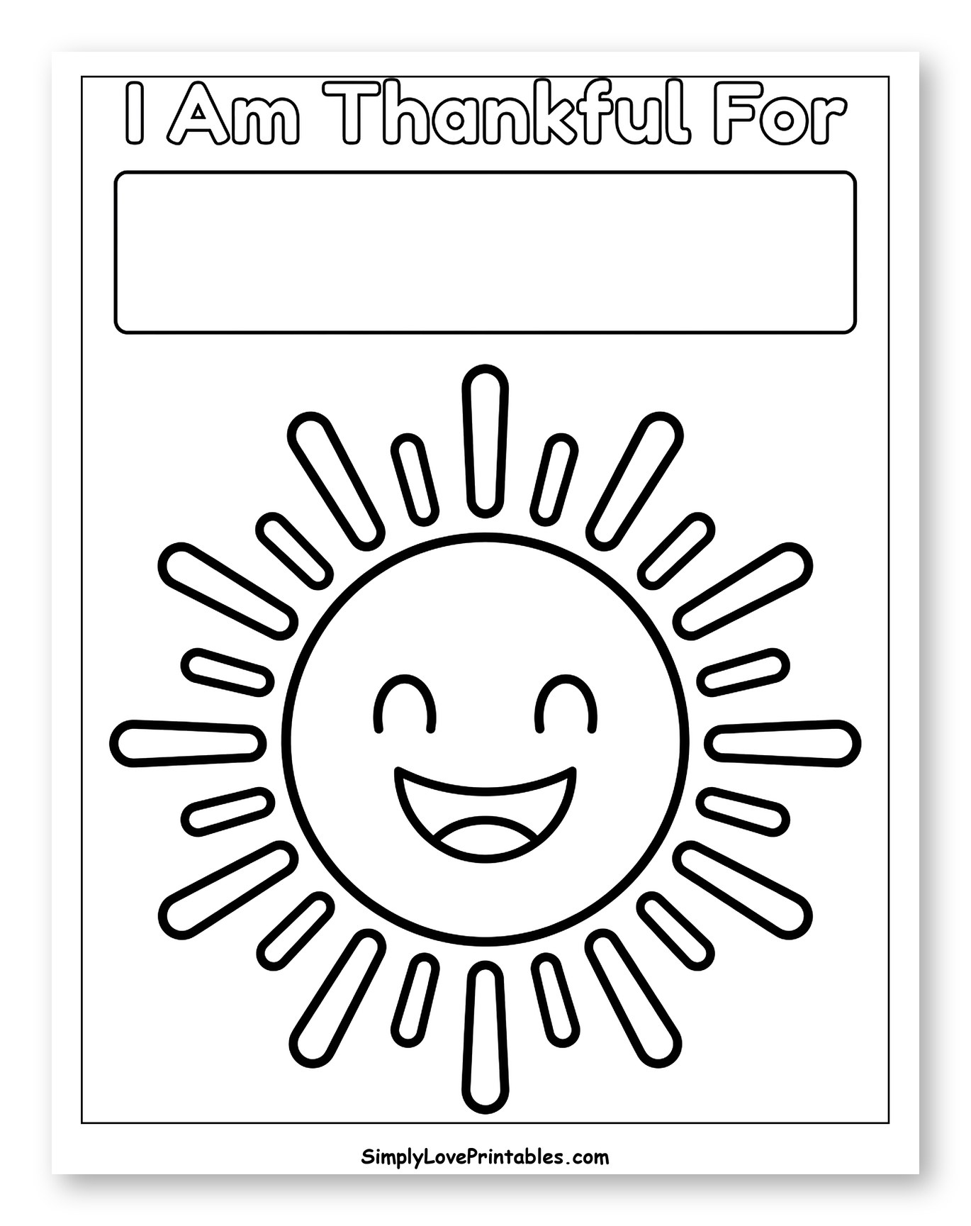 Happy Smiling Sun Gratitude Activity