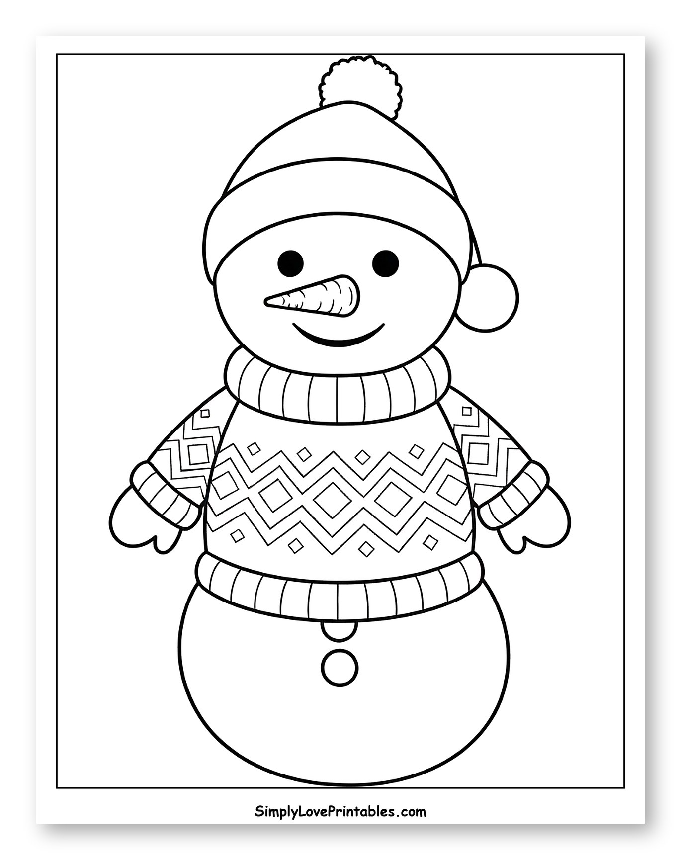 Happy Snowman in a Cozy Knitted Sweater