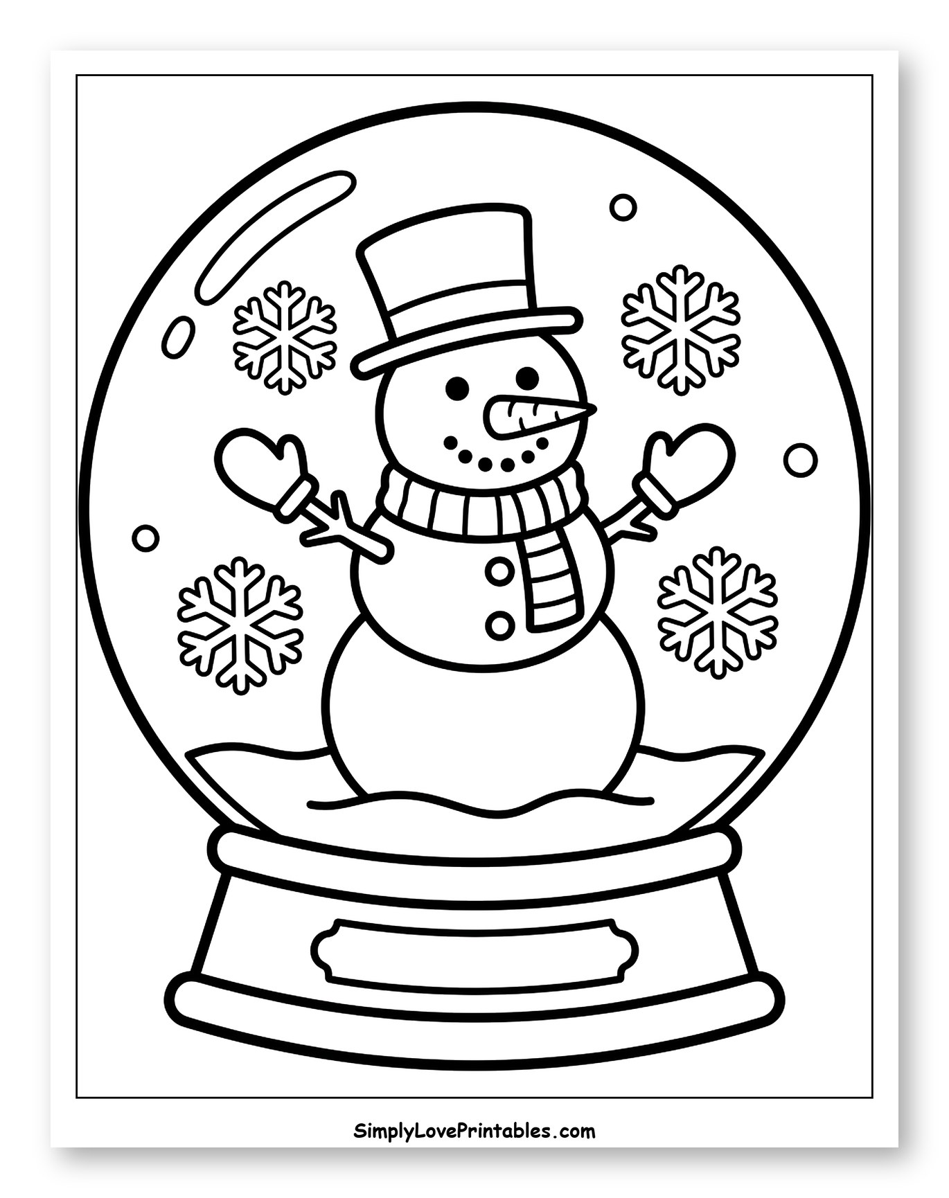 Happy Snowman Inside a Snow Globe