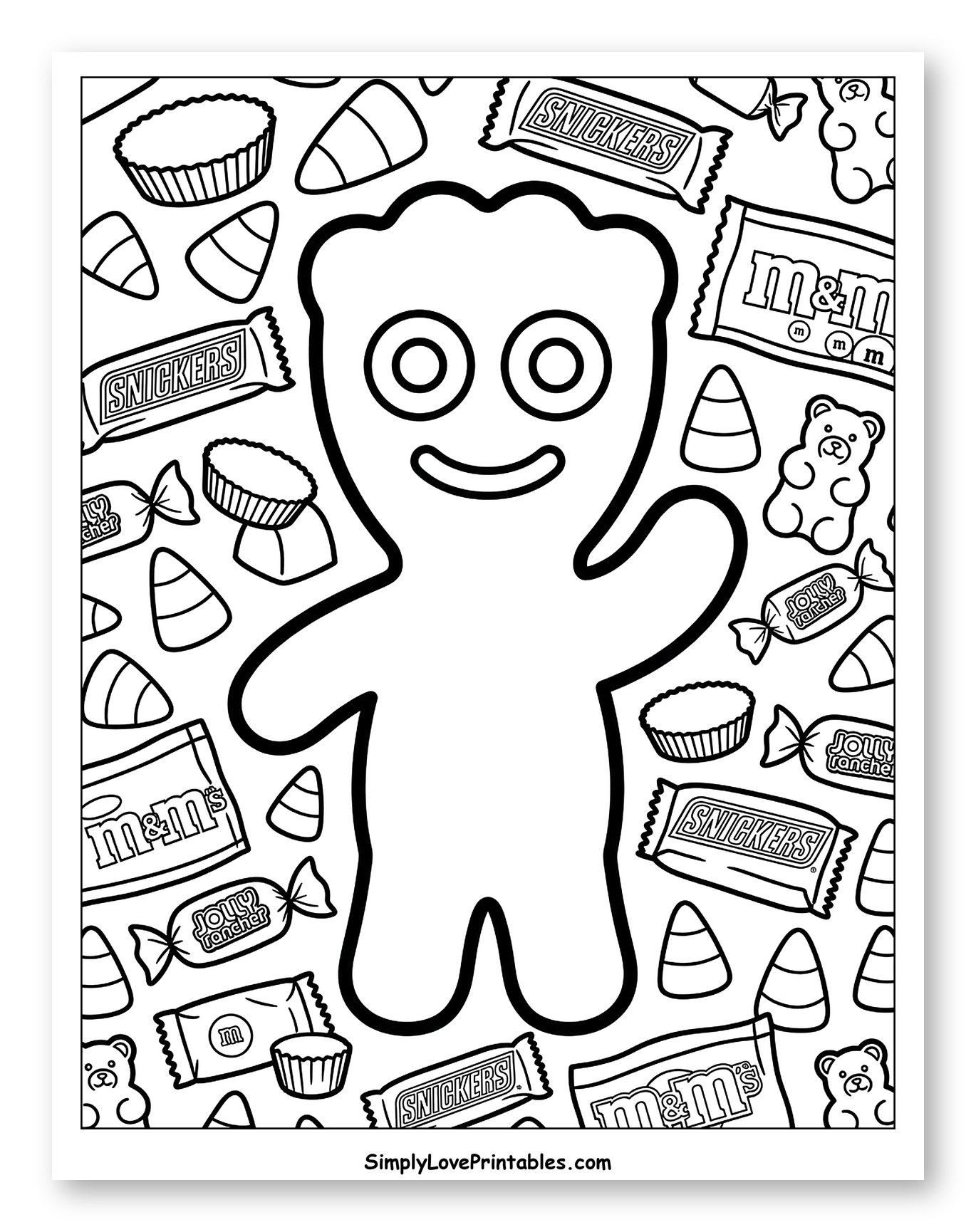 Happy Sour Patch Kid with Halloween Candies