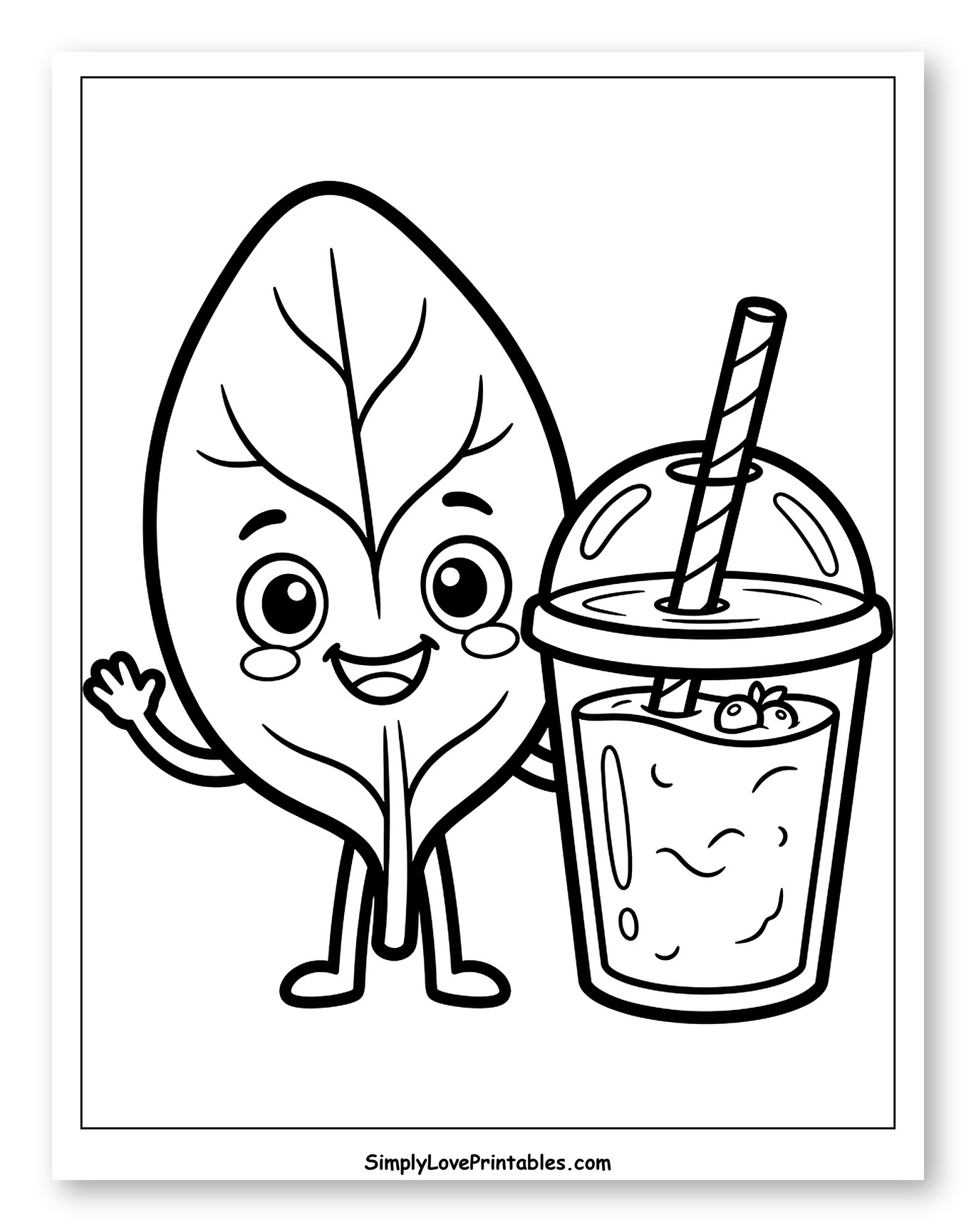 Happy Spinach Leaf with Berry Smoothie
