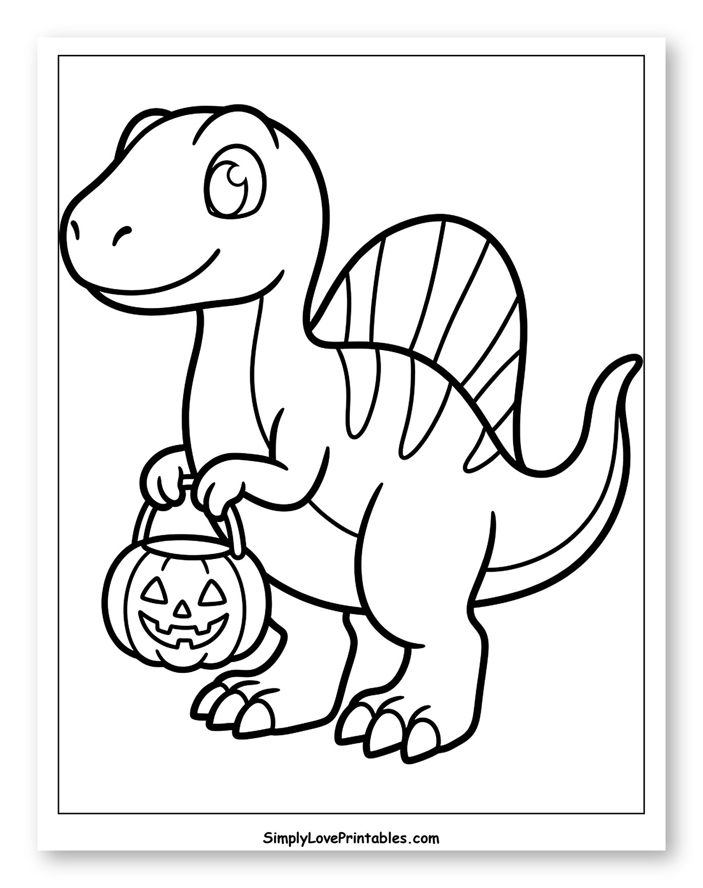 Happy Spinosaurus Trick-or-Treating for Halloween