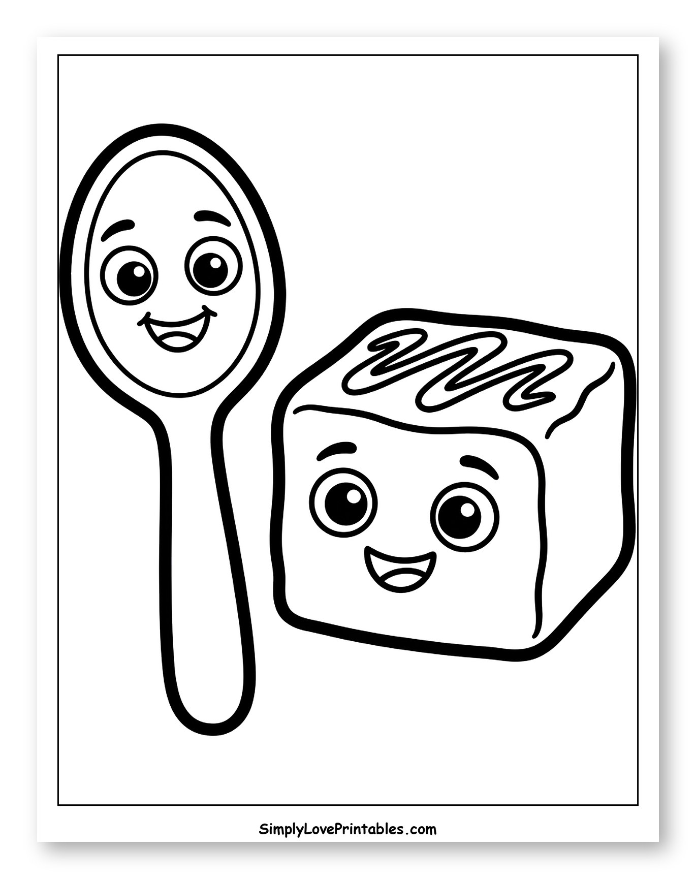 Happy Spoon and Brownie with Icing