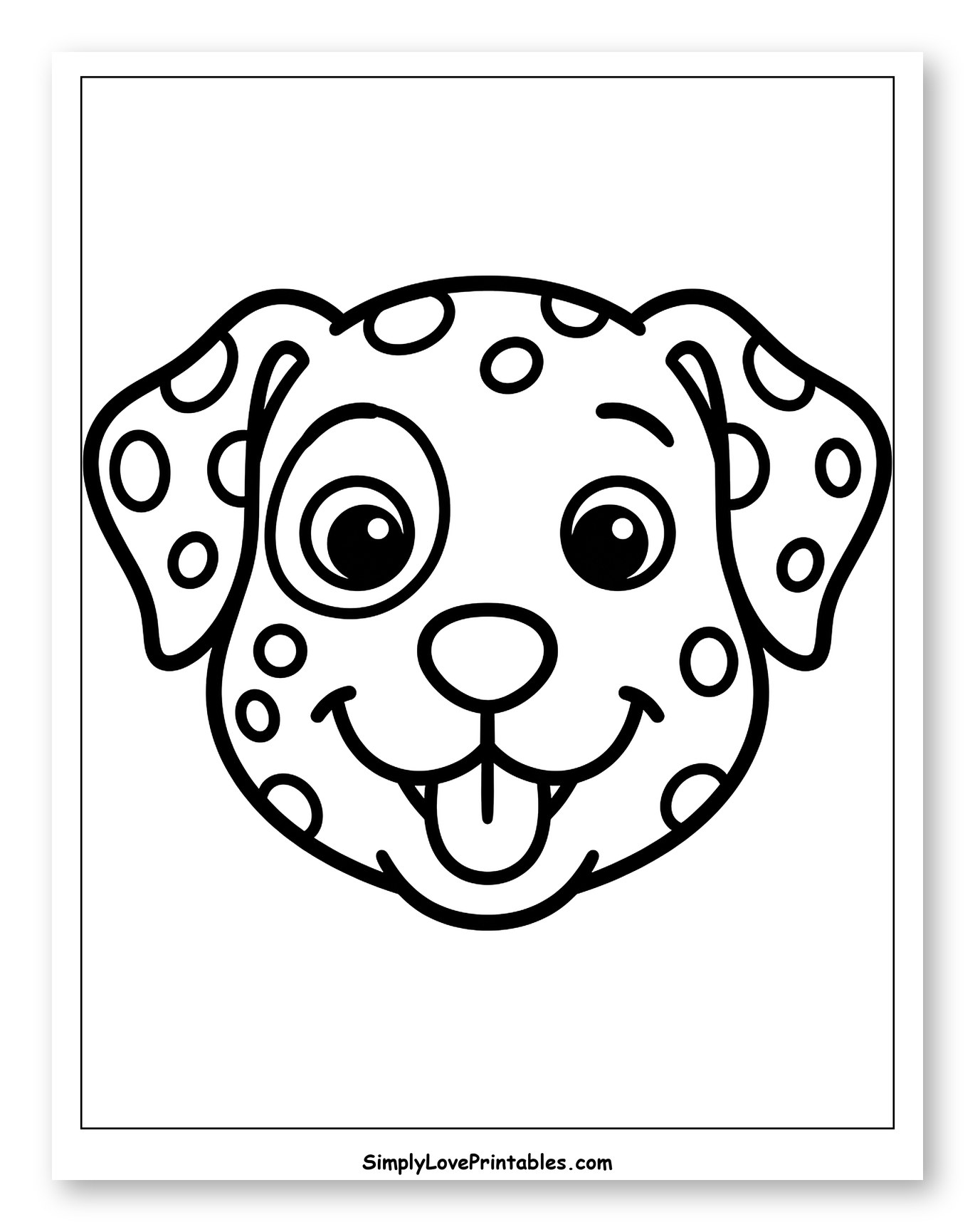 Happy Spotted Dalmatian Dog Head