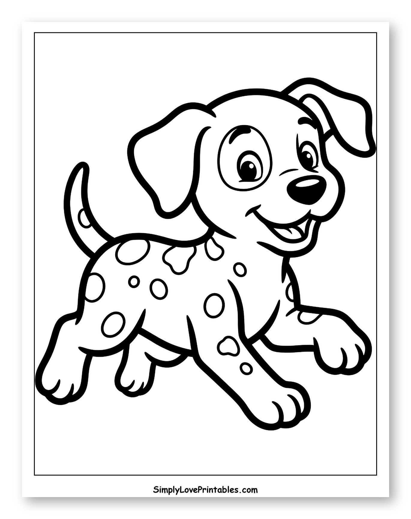 Happy Spotted Dalmatian Puppy Running
