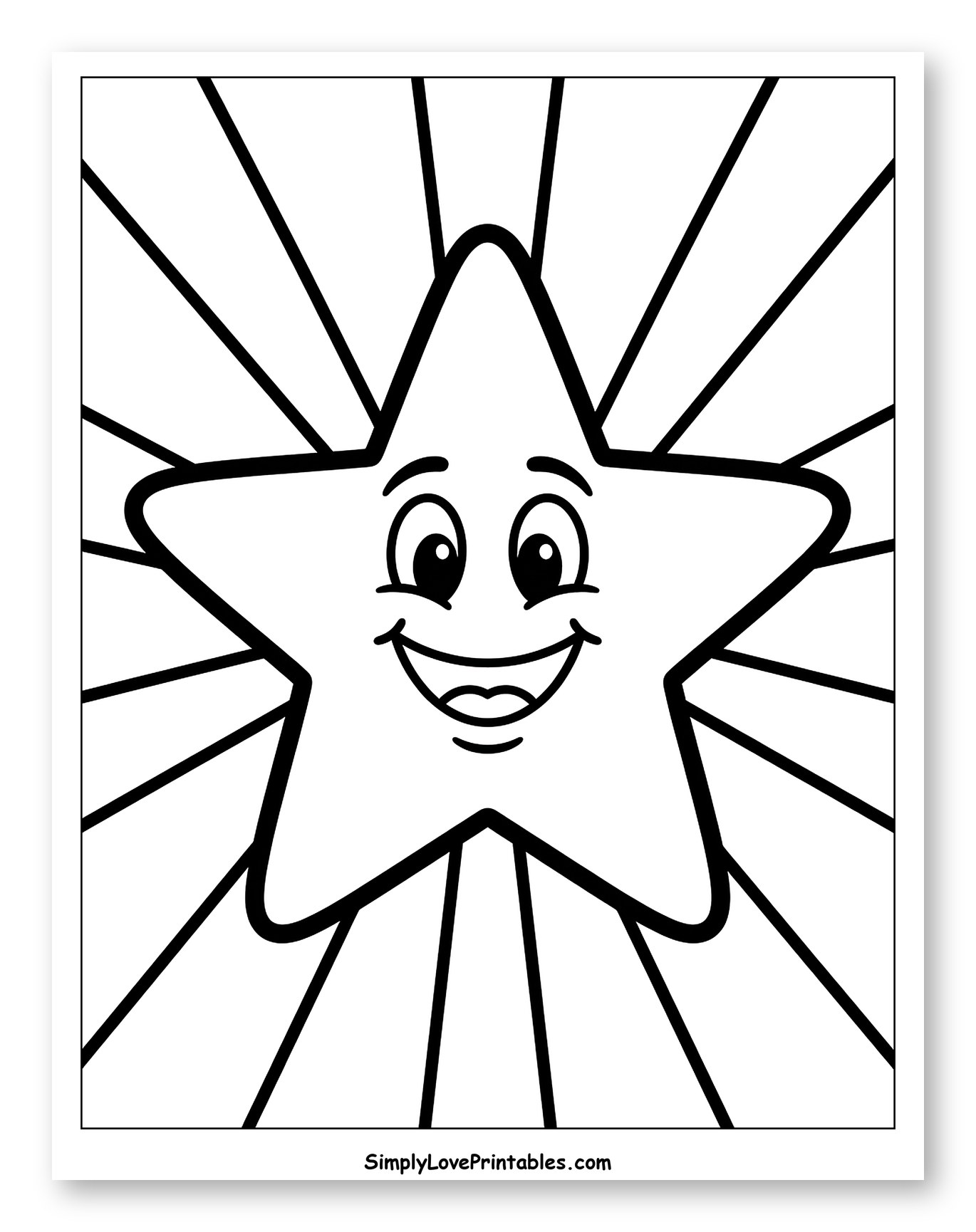 Happy Star with Radiant Rays