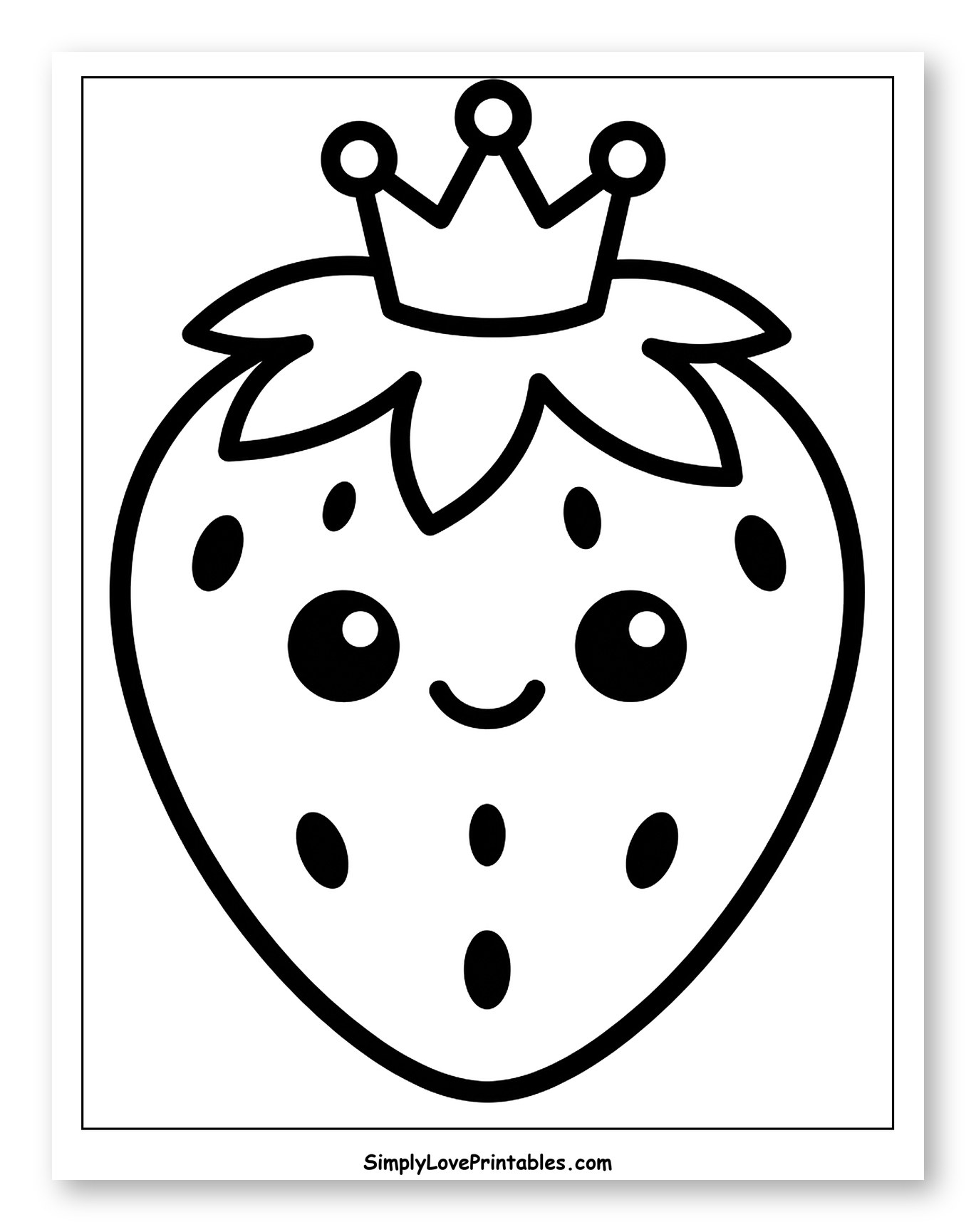 Happy Strawberry Wearing a Crown