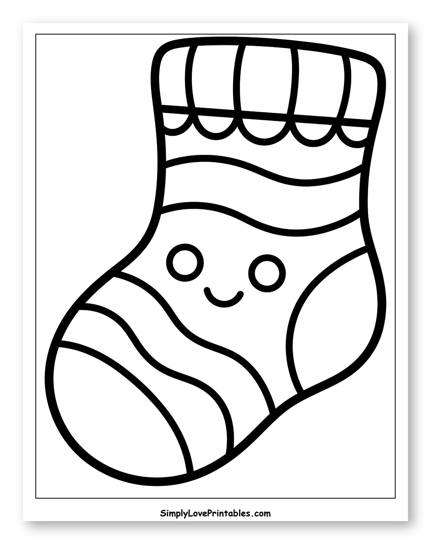 Happy Striped Sock with a Smiling Face