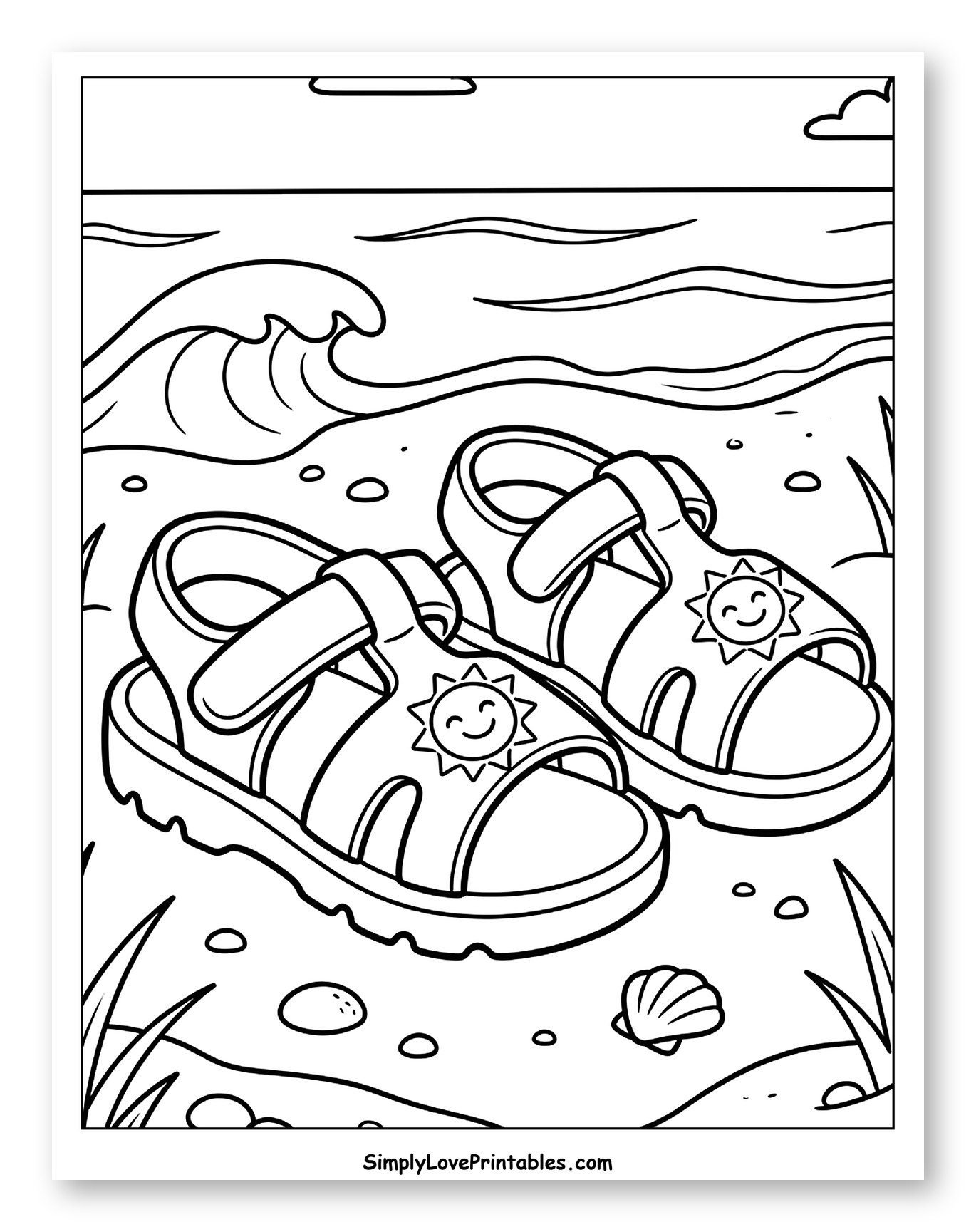 Happy Sun Sandals on a Sandy Beach