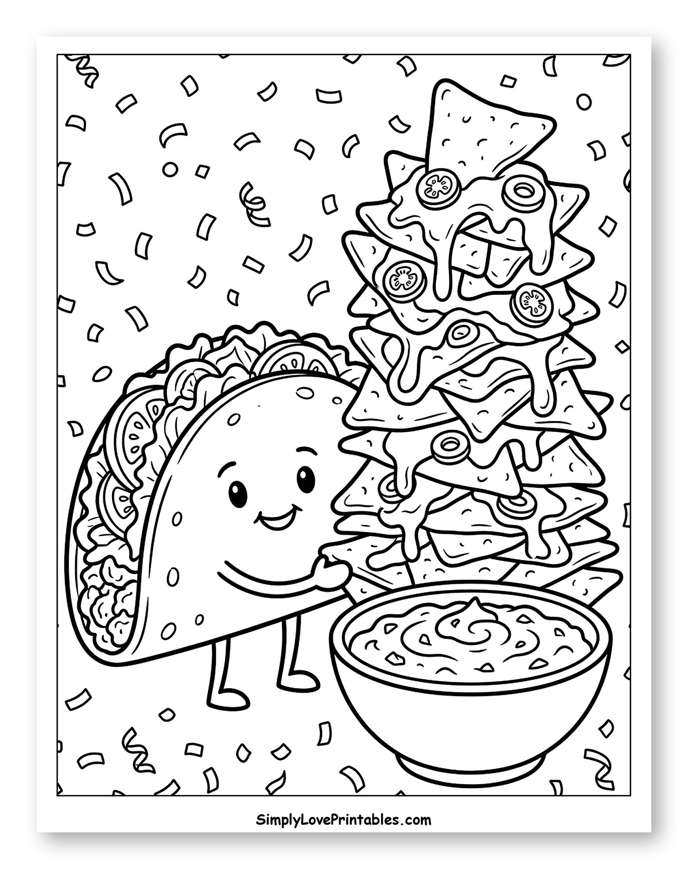 Happy Taco with Nacho Tower and Dip