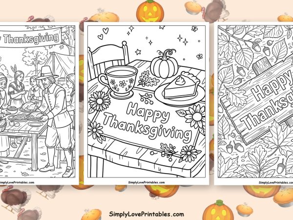 Happy Thanksgiving coloring pages featured image