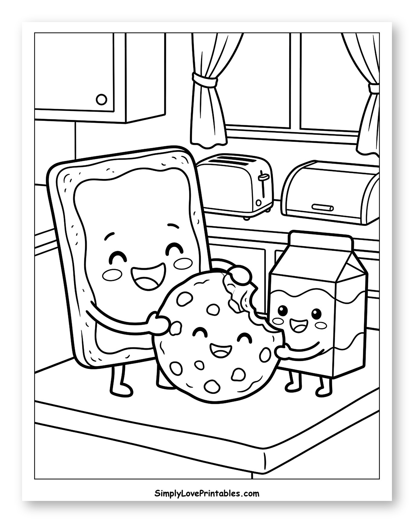 Happy Toast, Cookie, and Milk Friends